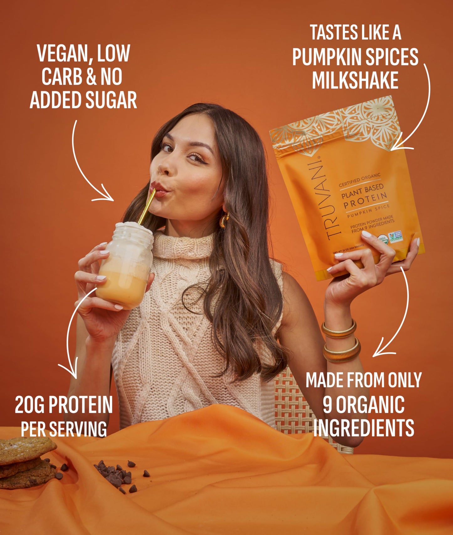 Truvani Vegan Pea Protein Powder, 20 Servings