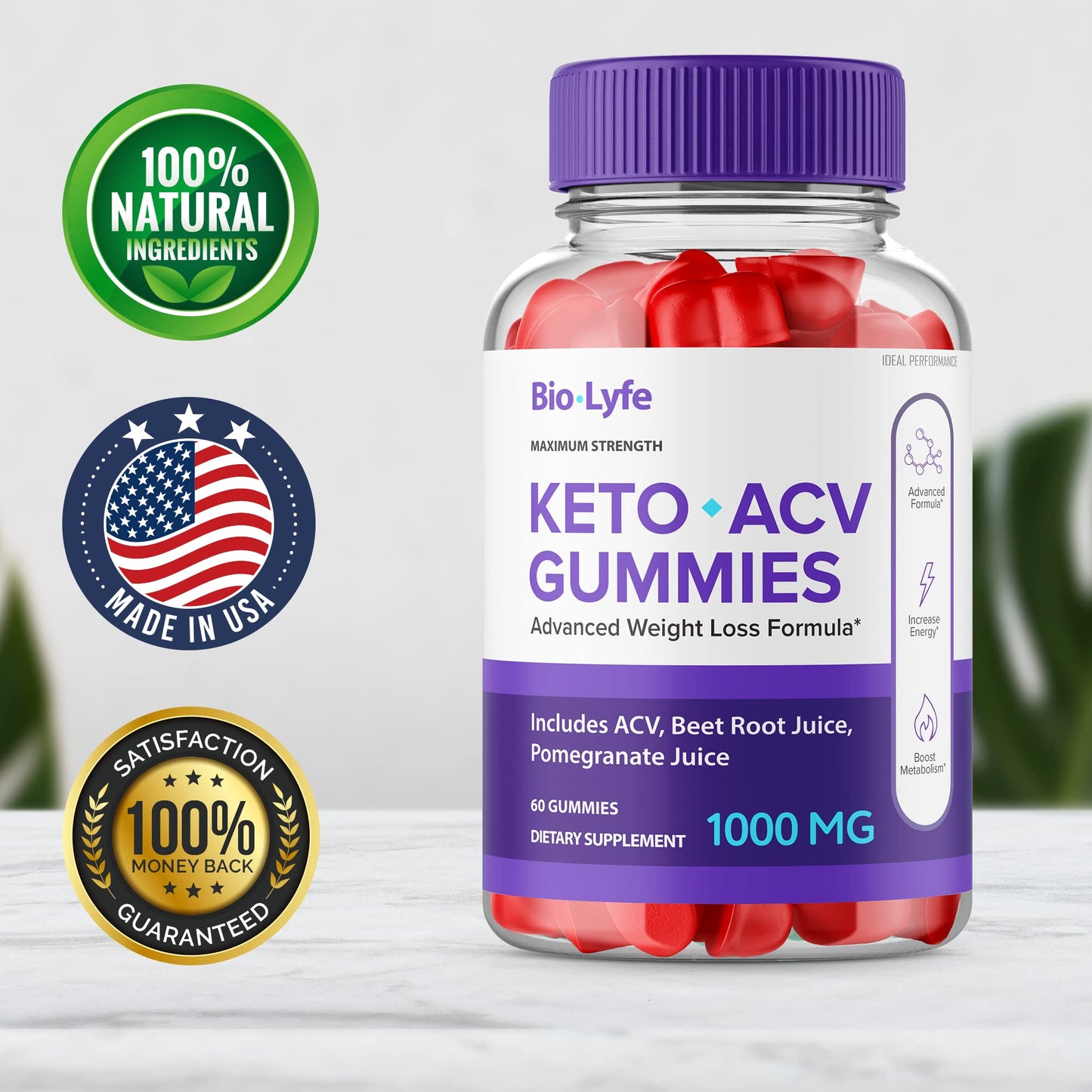 IDEAL PERFORMANCE Biolyfe Keto Gummies 60 Count