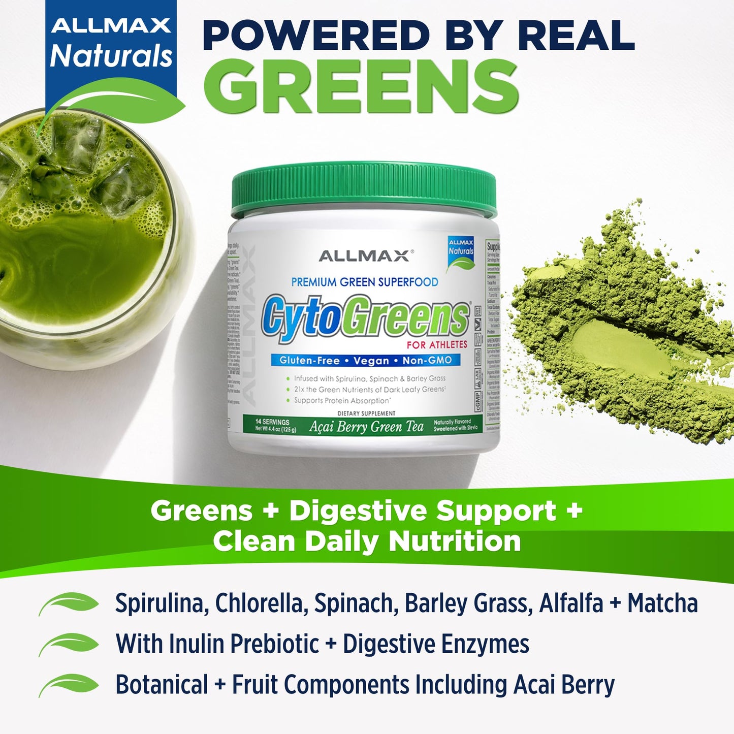 ALLMAX CytoGreens Super Greens Powder 4.4 oz
