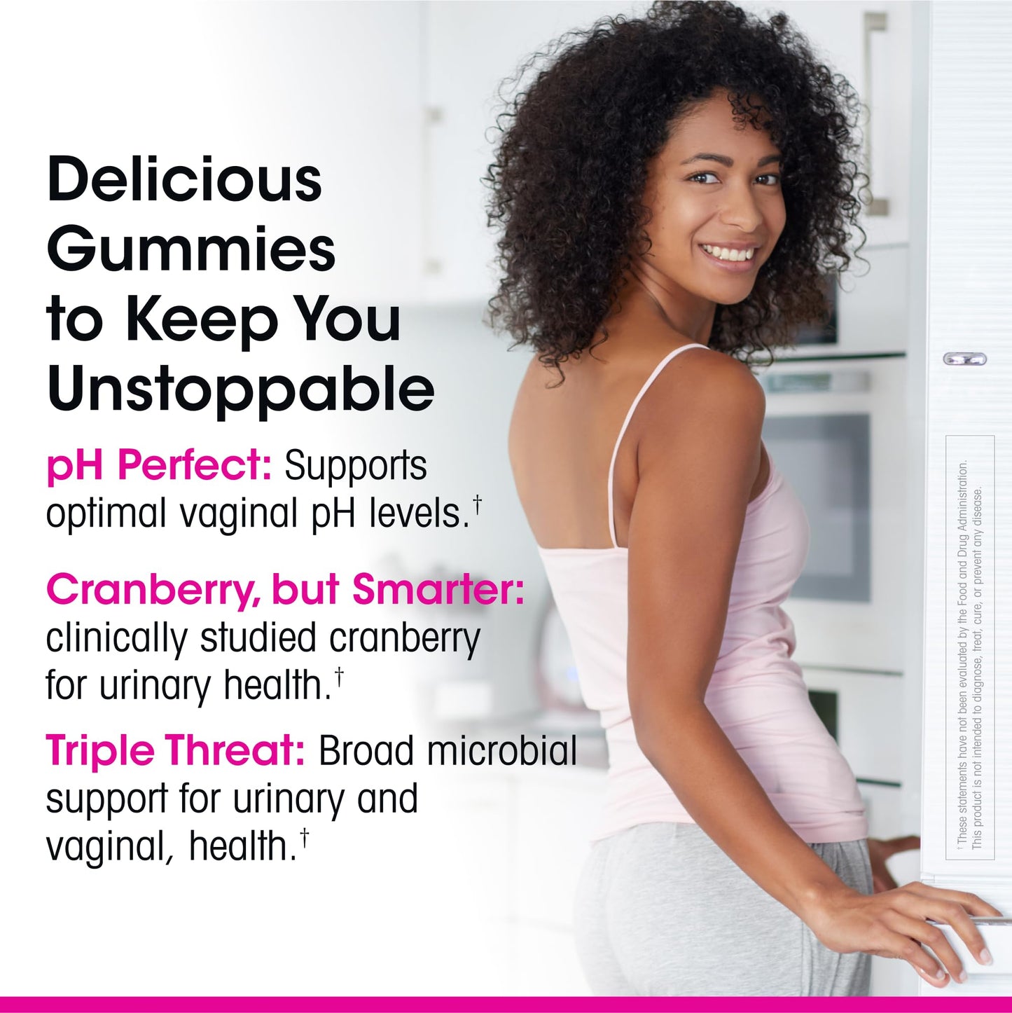 vH essentials Probiotic Gummies with Prebiotics & Cranberry for Urinary Tract Health, Supports Vaginal Microflora Balance, 120 Gummies
