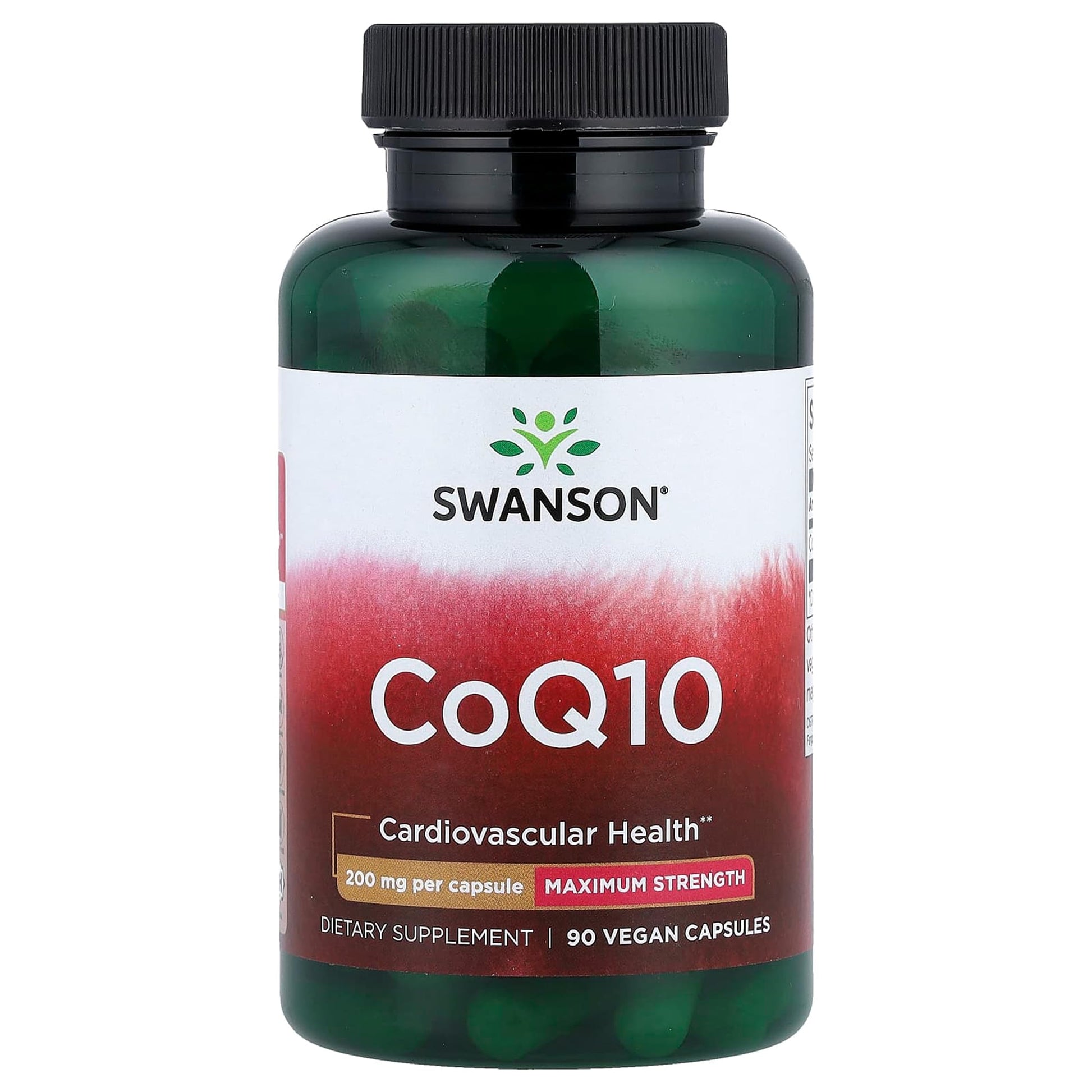 Swanson CoQ10 Cardiovascular and Cellular Energy Supplement for Heart-Health-Conscious Adults Seeking Antioxidant Support 90 Vegan Capsules