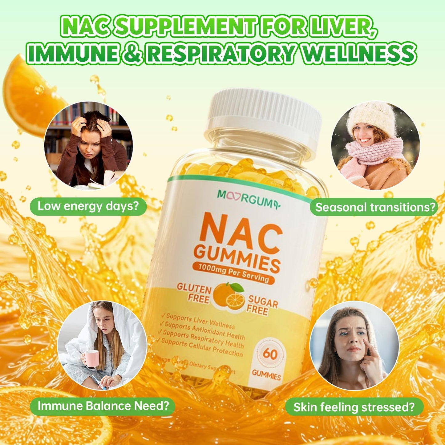 MOORGUMY NAC 1000mg Gummies 60 Count