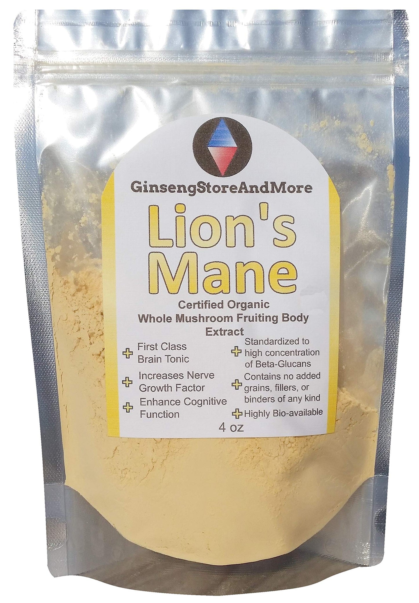 GinsengStoreAndMore Lion's Mane Mushroom Extract Powder, 4 oz