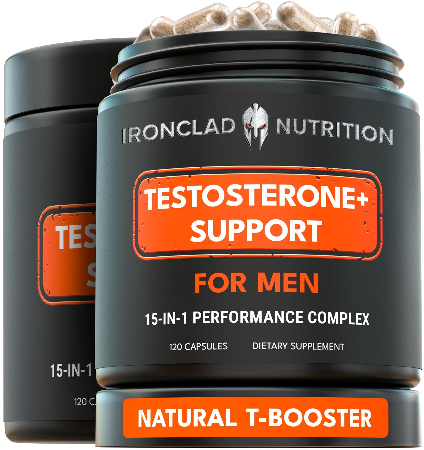 IRONCLAD NUTRITION Advanced Testosterone Booster for Men - 15-in-1 Natural Complex, 240 Capsules