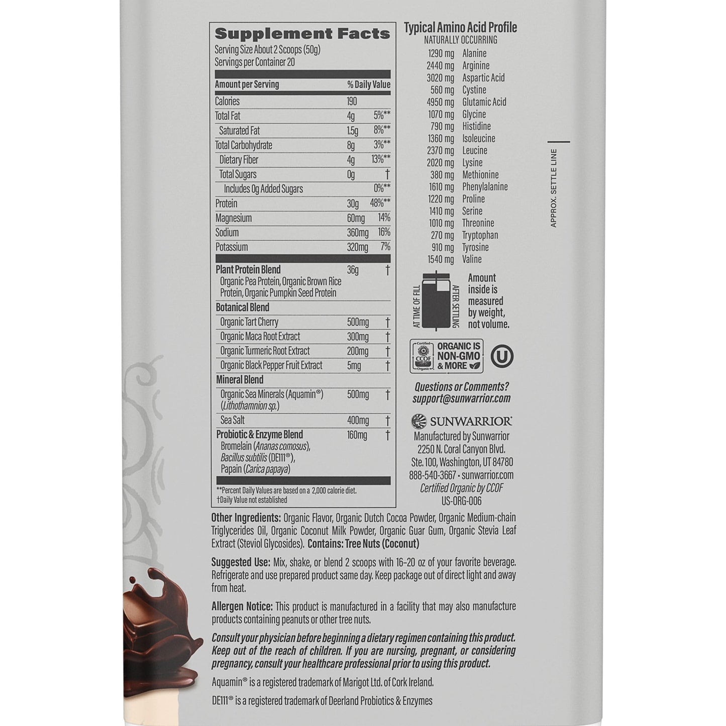 Sunwarrior Active Organic Protein Powder - Chocolate & Vanilla Variety Pack, Vegan, Non-GMO, Soy, Dairy & Gluten Free