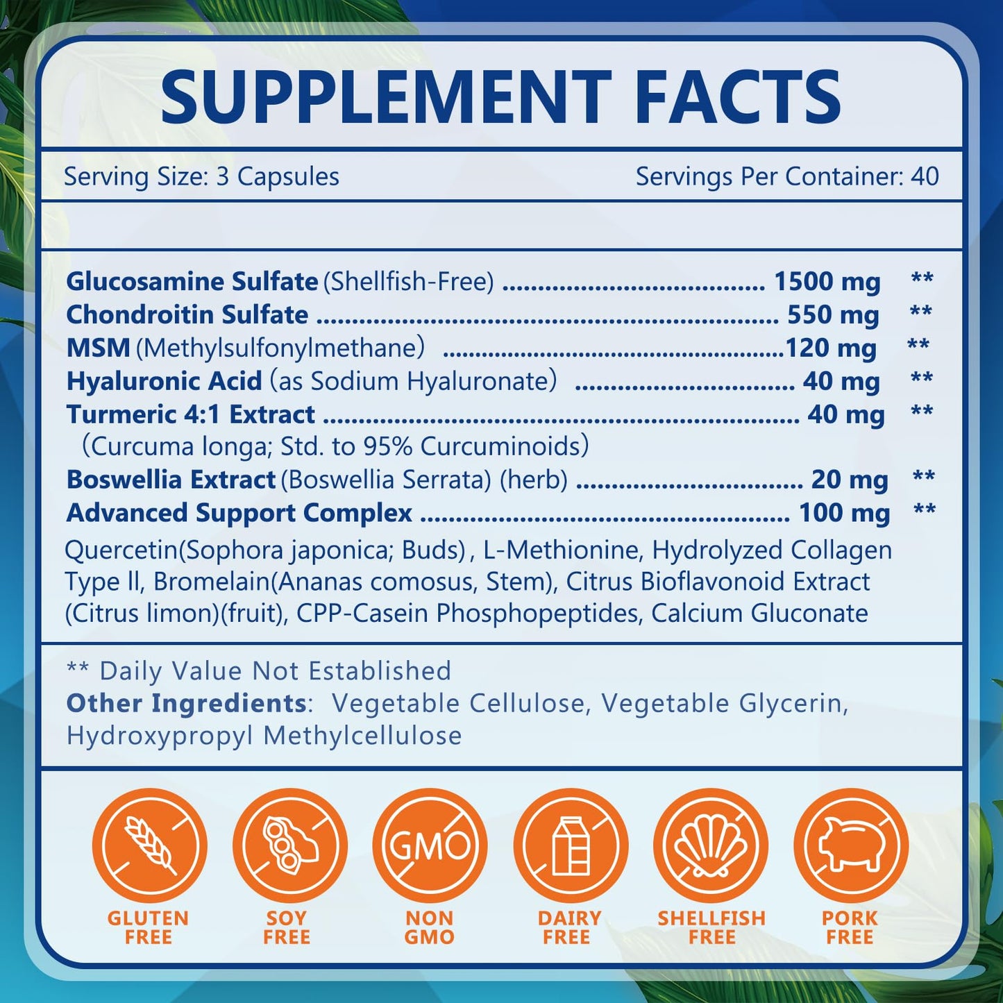 NATURE TARGET Glucosamine Chondroitin MSM 120 Capsules