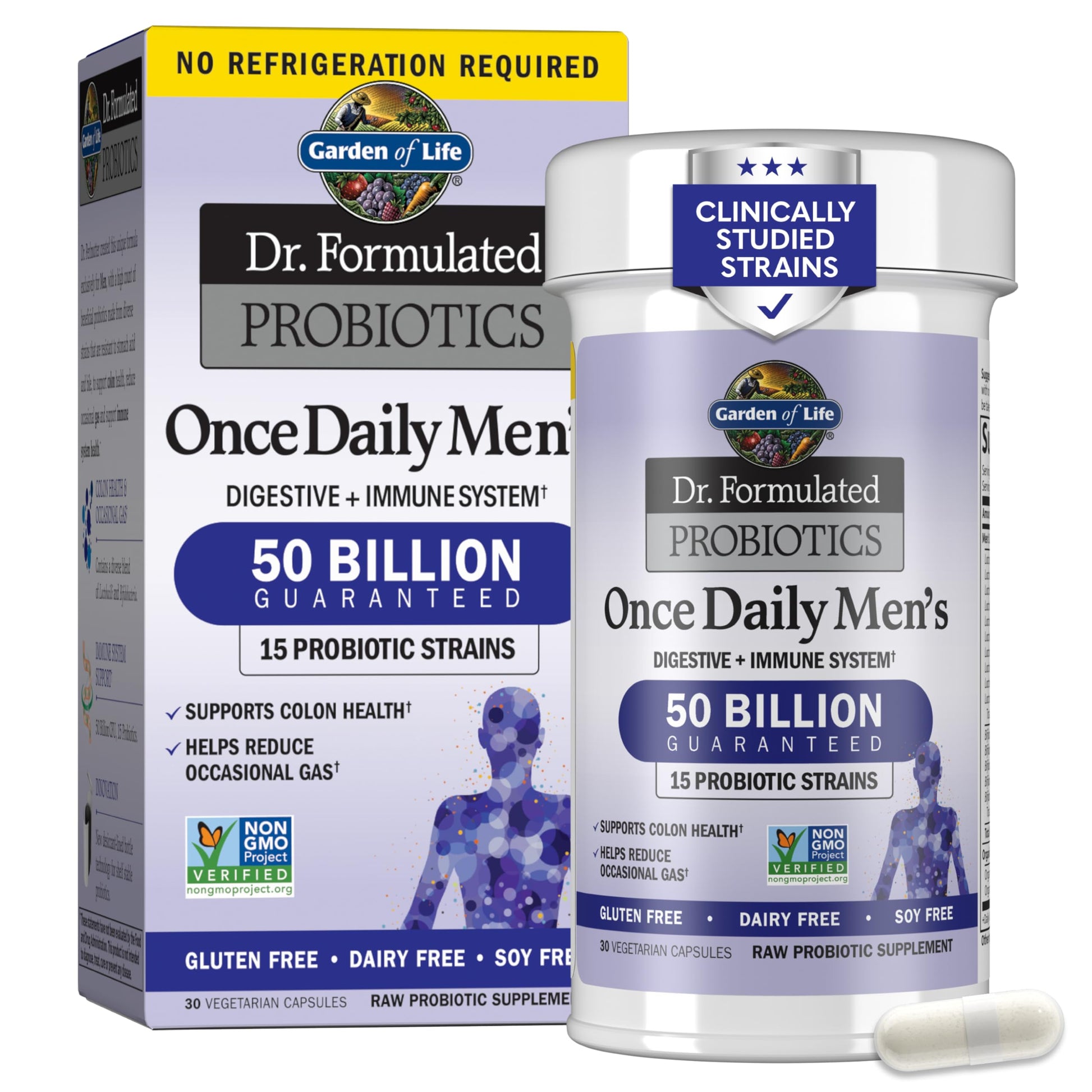 Garden of Life Probiotics for Men Dr Formulated 50 Billion CFU, 30 Capsules