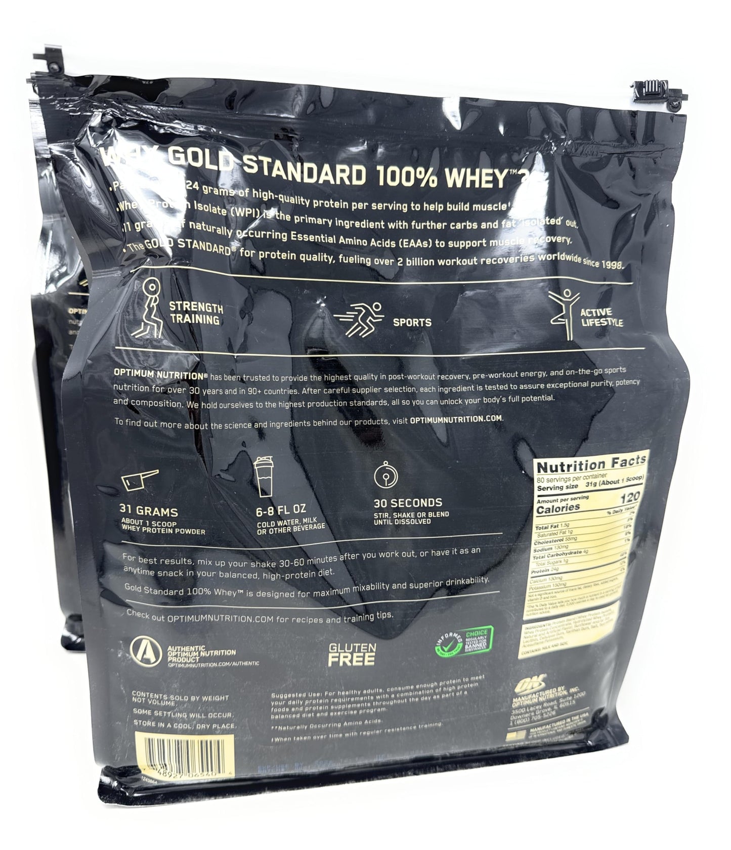 Optimum Nutrition Gold Standard 100% Whey Protein Powder, Vanilla Ice Cream, 160 Servings