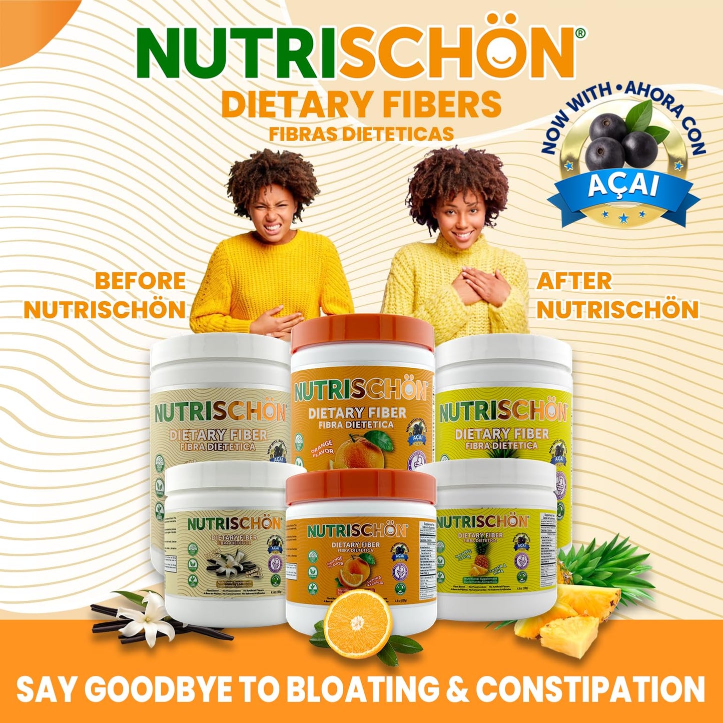 NUTRISCHÖN Dietary Fiber Supplement Powder 4.5 oz