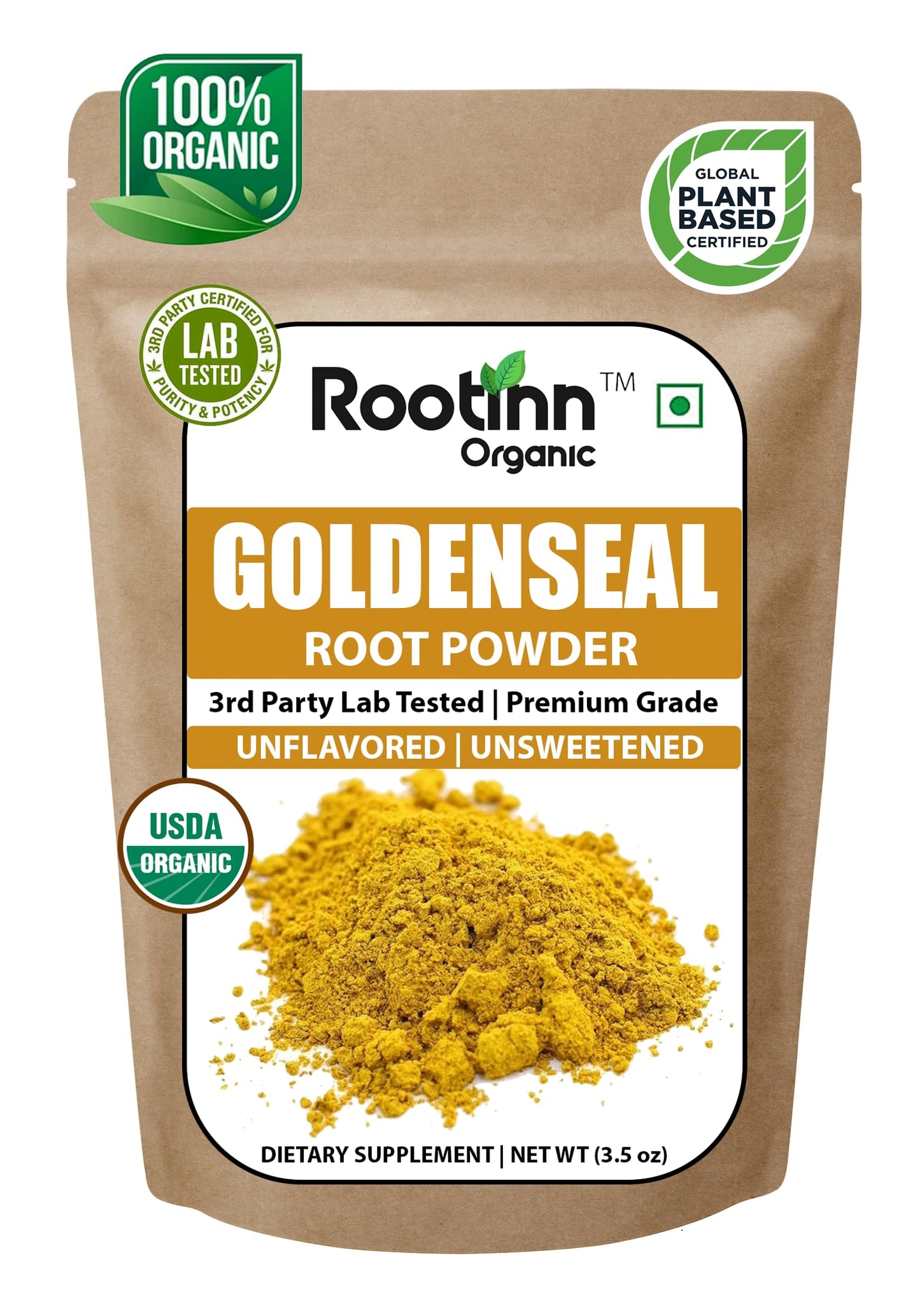 Rootinn Organic Goldenseal Powder 3.5 oz
