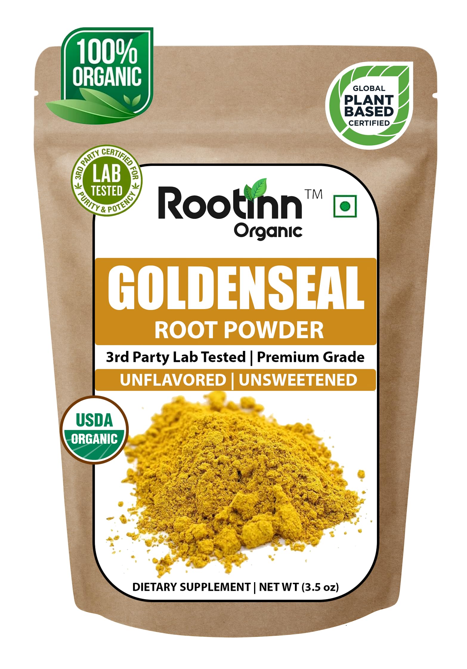 Rootinn Organic Goldenseal Powder 3.5 oz