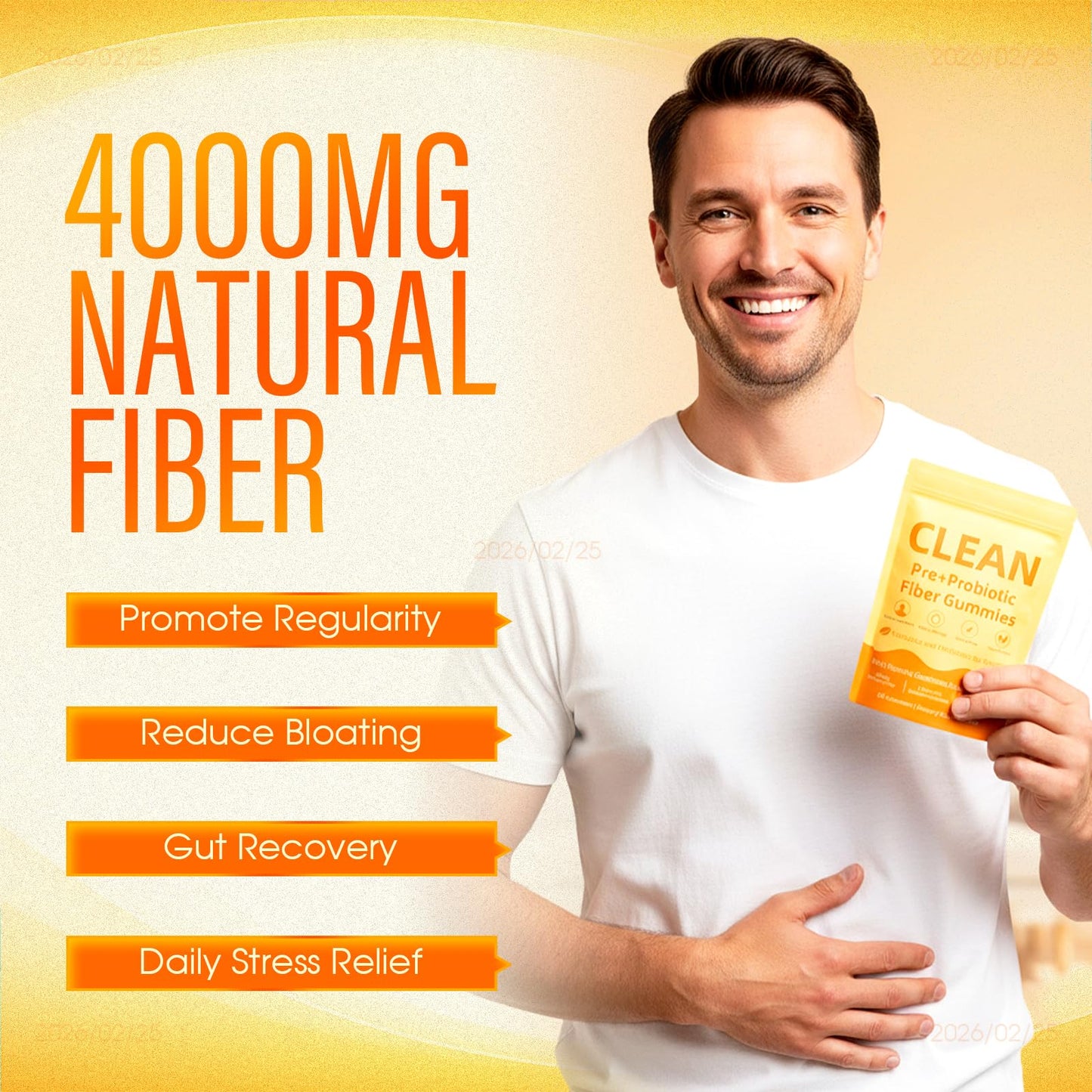 Tfnovg Clean Prebiotic Fiber Gummy 60 Count
