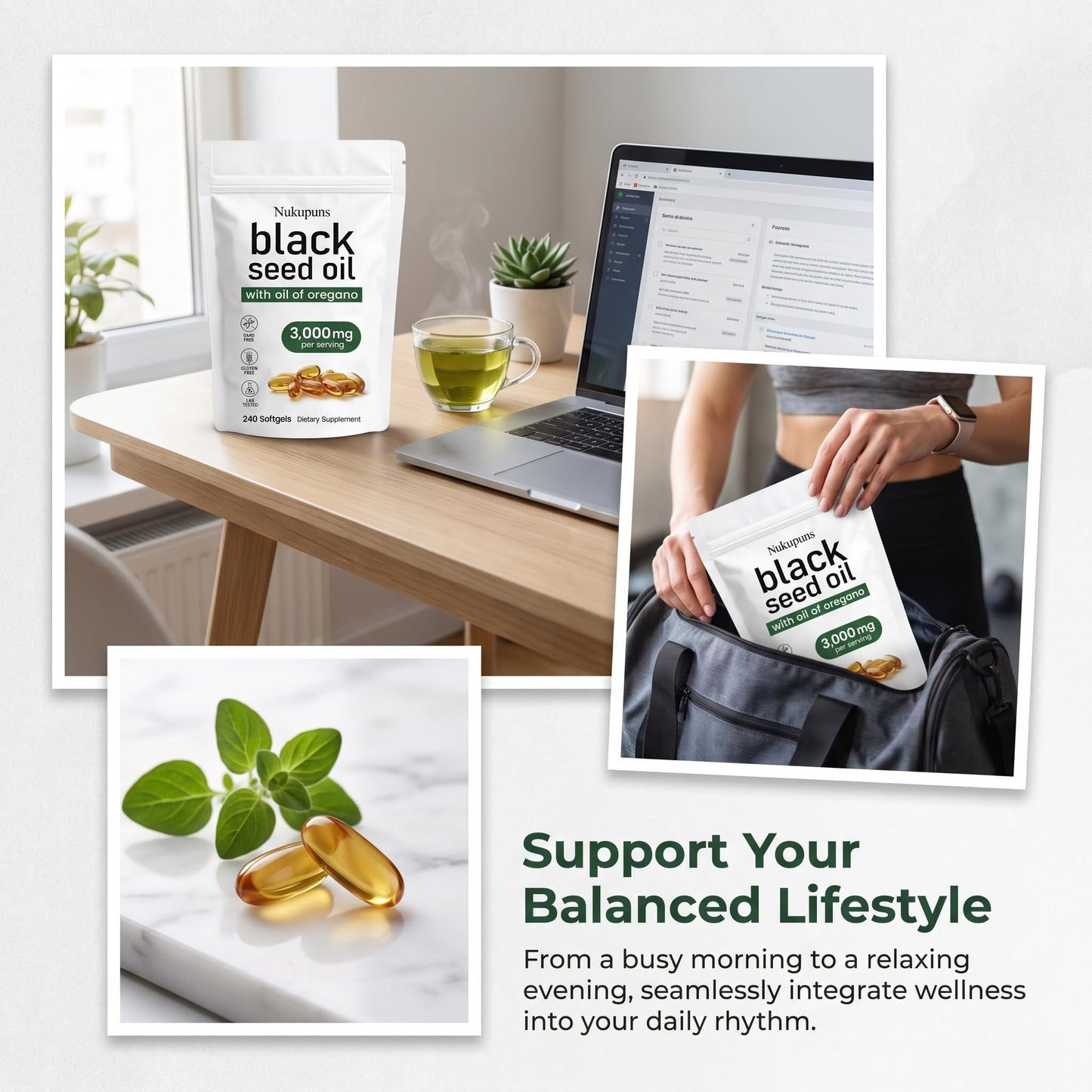Nukupuns Ethiopian Black Seed Oil Softgels 240 Softgels