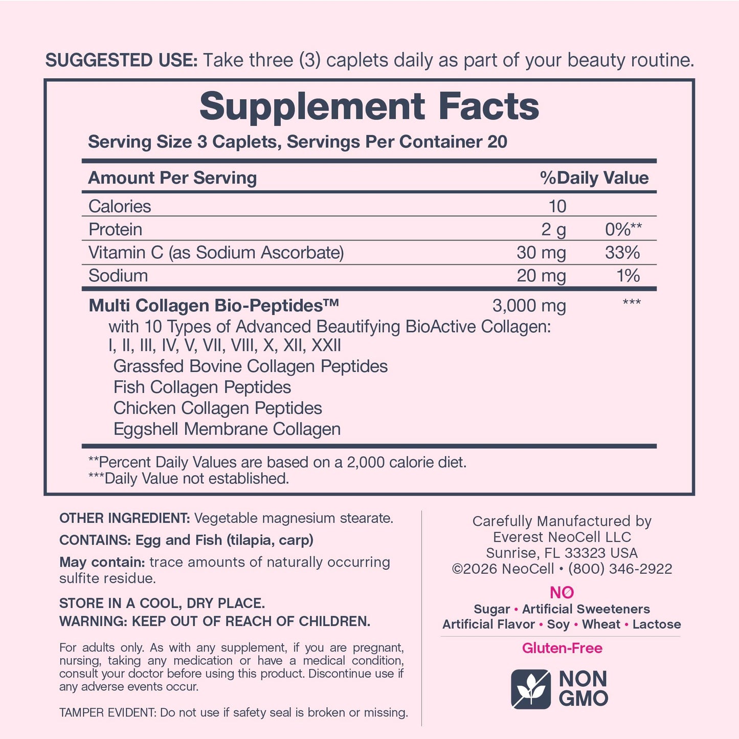 NeoCell Multi Collagen Peptides 60 Tablets