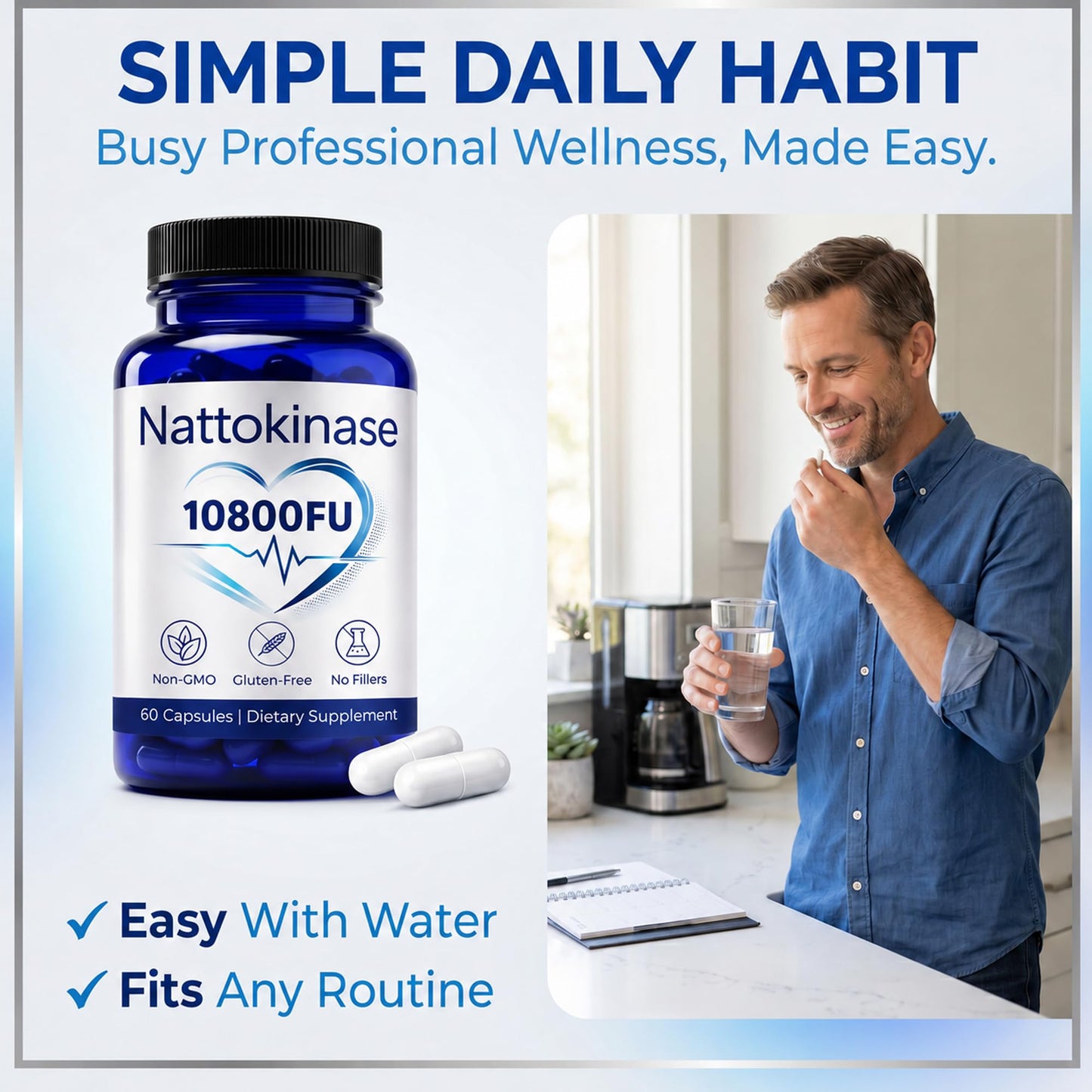 VOSETOKELA Nattokinase 10800 FU Capsules, 60 Capsules