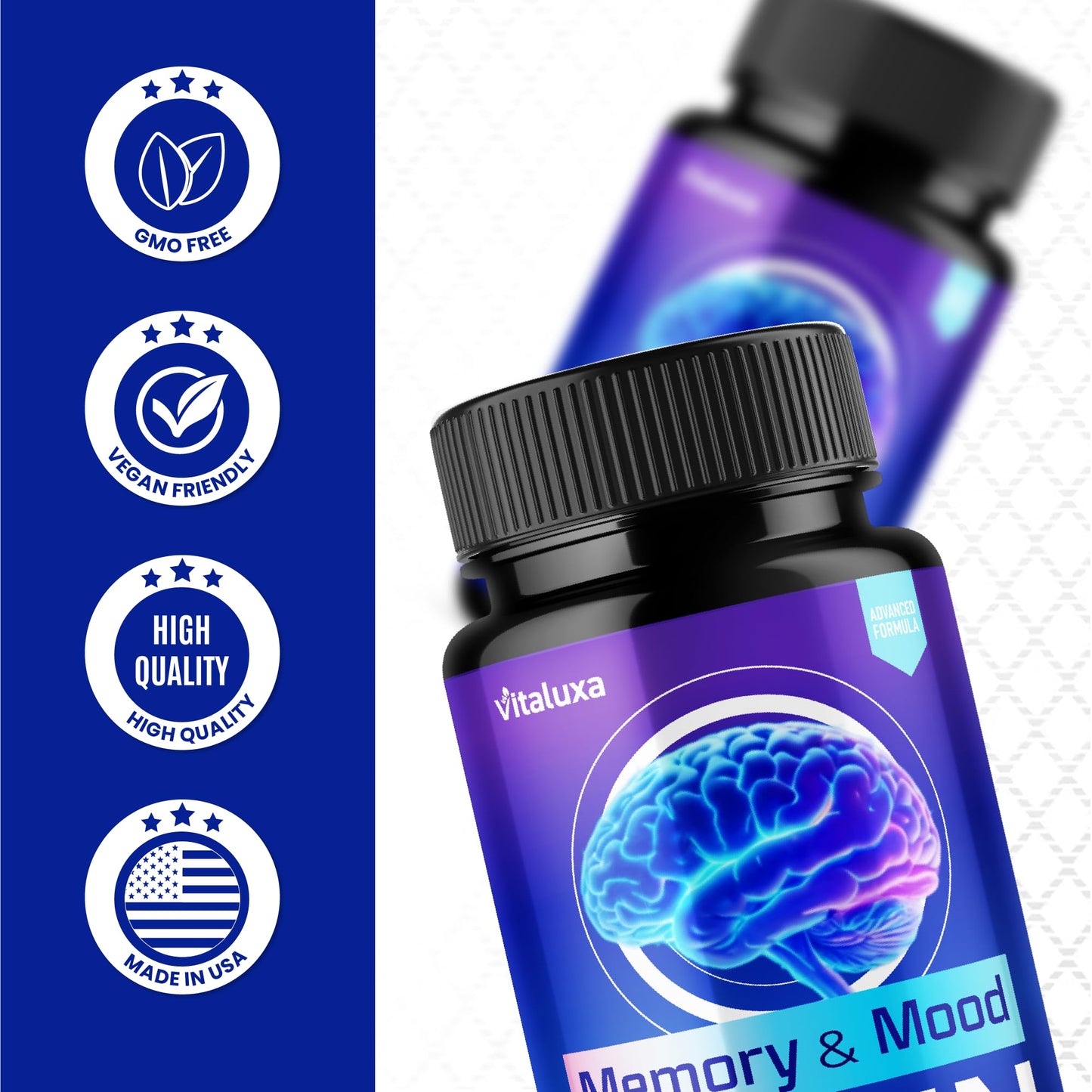Vitaluxa Brain Memory and Mood Capsules 180 Capsules