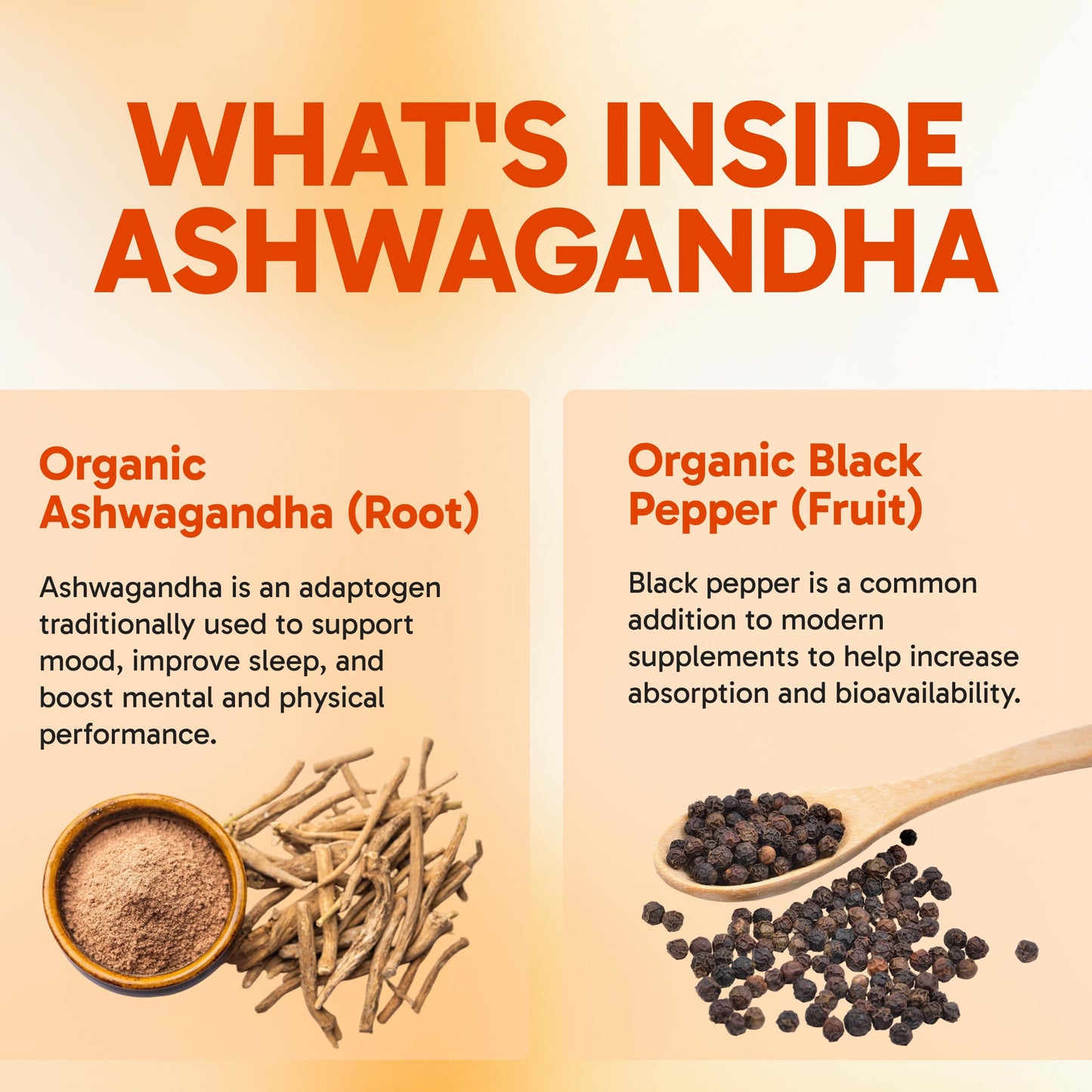 Clinical Effects Ashwagandha with Black Pepper for Stamina and Calm Capsules - 60 Capsules