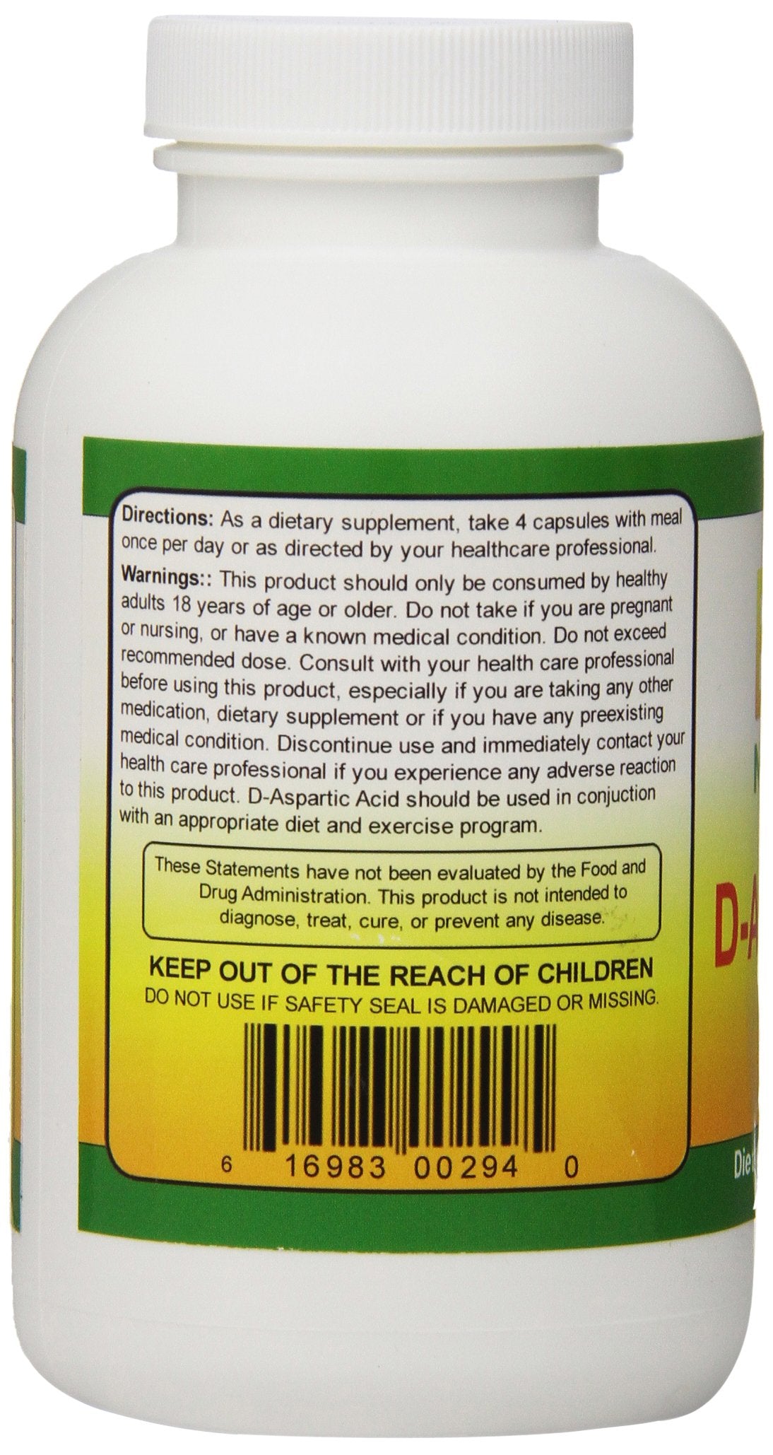 Biotech Nutritions D-Aspartic Acid Dietary Supplement 3000 mg Capsule 200 Count