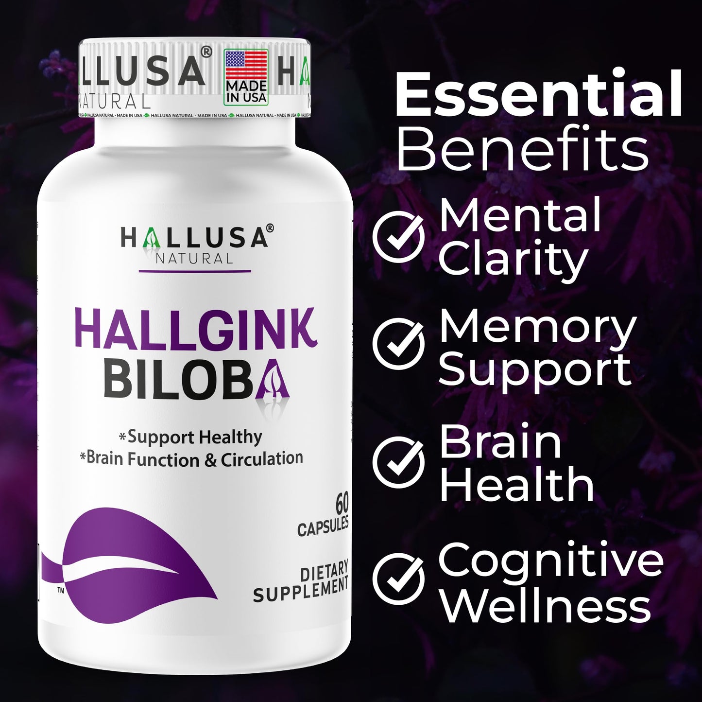 Ginkgo Biloba 24% 120 mg Capsules, 60 Count