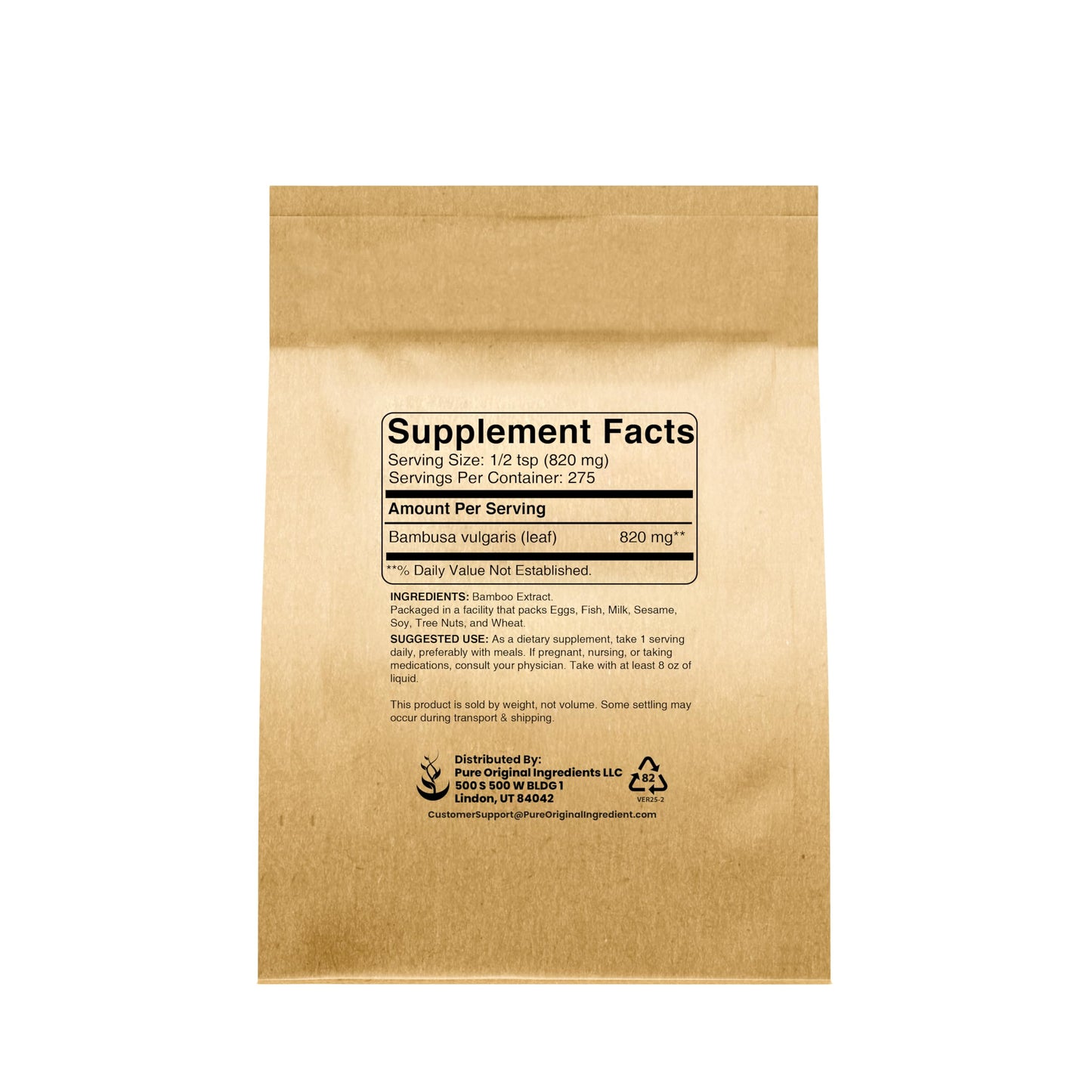 Pure Original Ingredients Bamboo Extract Powder 8 oz