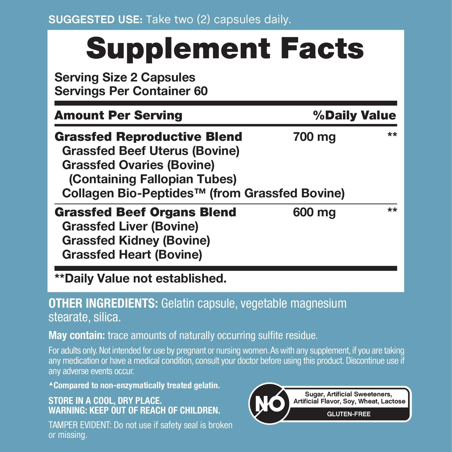 NeoCell Beef Supplement for Women with Collagen Bio-Peptides Capsule 120 Count