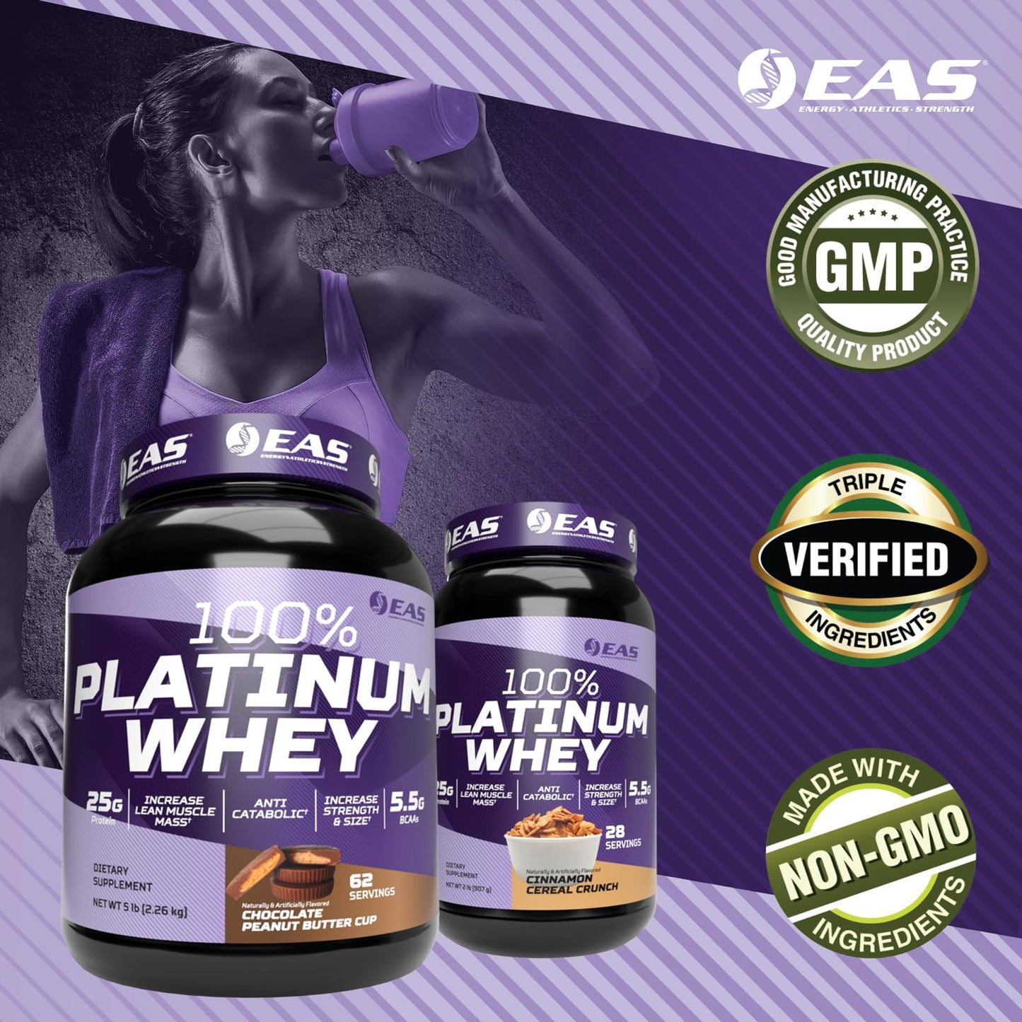 Experimental and Applied Sciences 100% Platinum Whey Protein Powder, Vanilla Ice Cream, 32 Servings