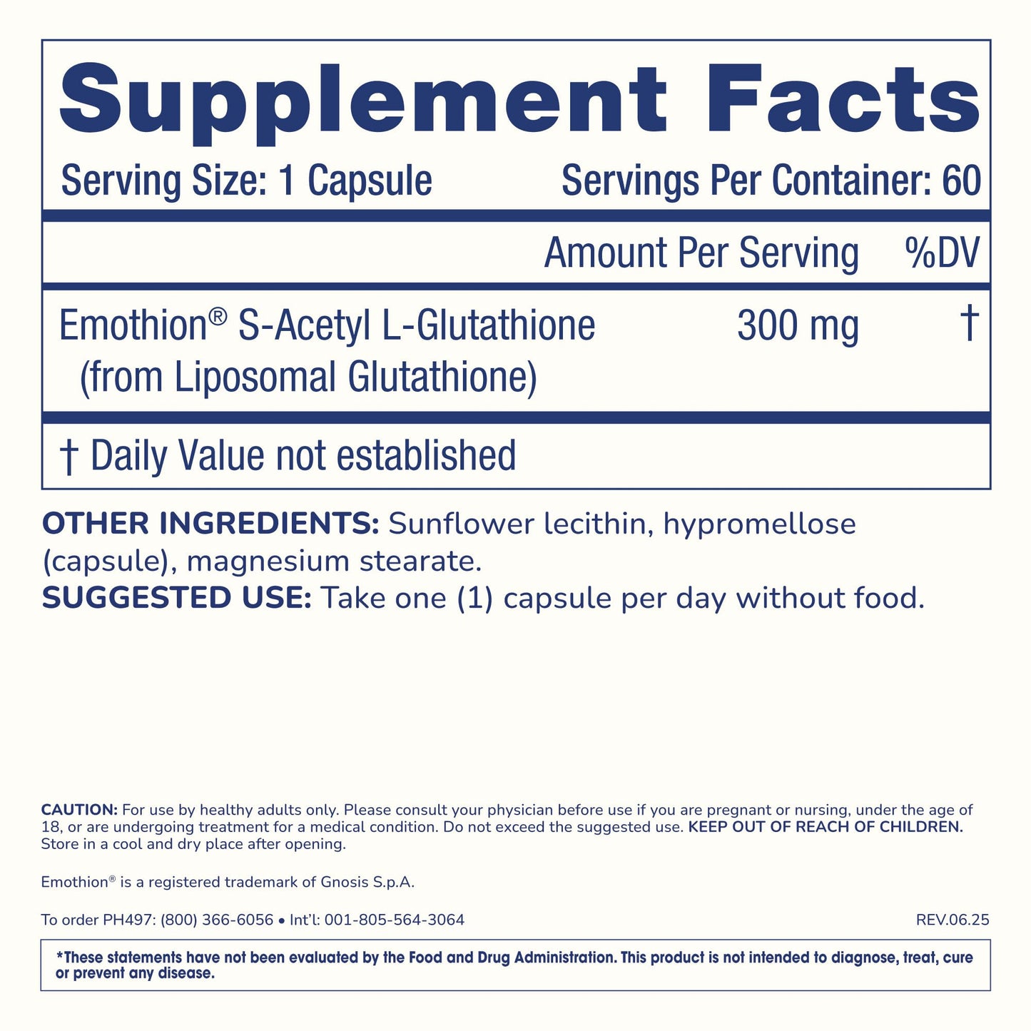 ProHealth S-Acetyl Glutathione (Emothion™) 300 mg Capsules, 60 Count