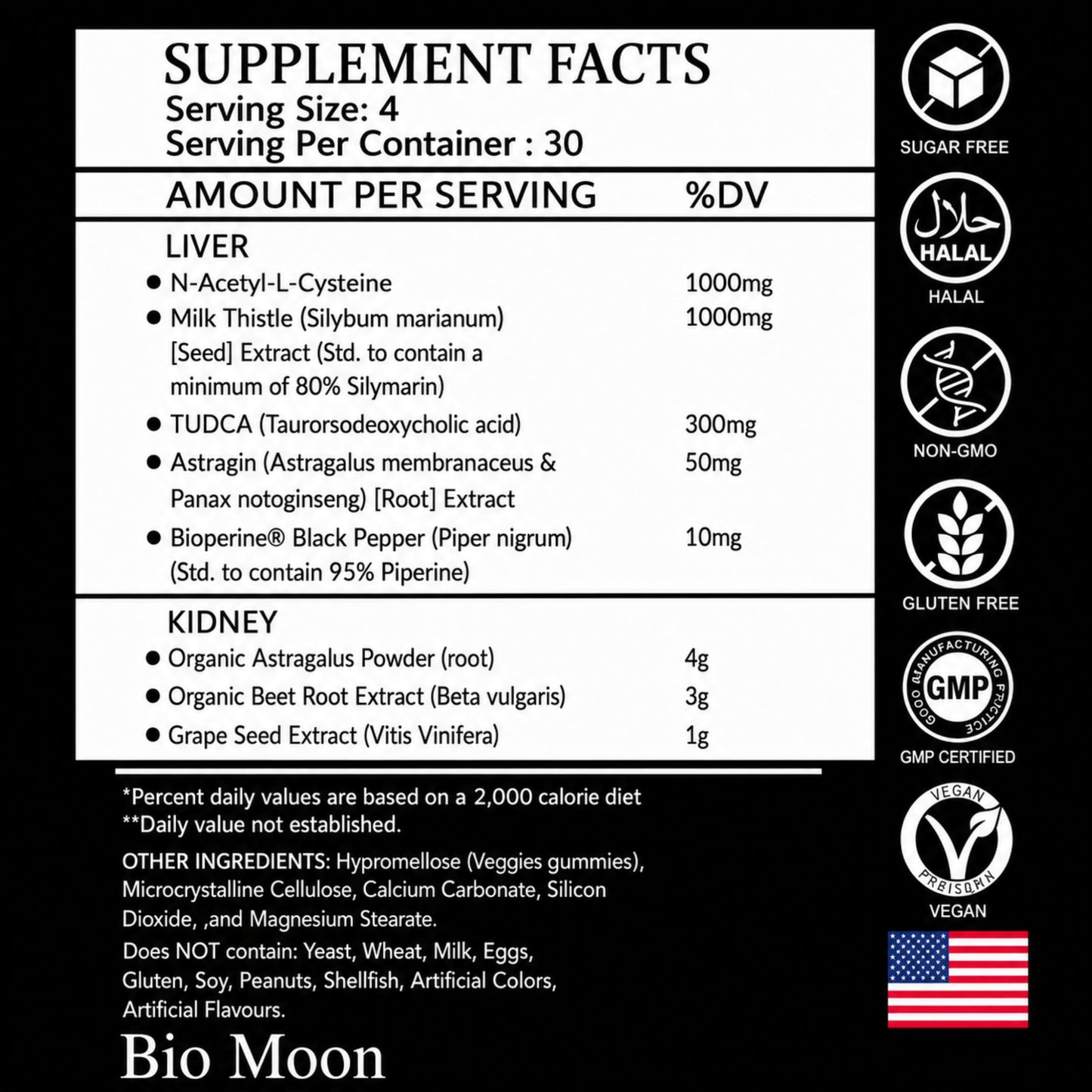 Bio Moon Liver & Kidney Detox Gummies, 120 Count