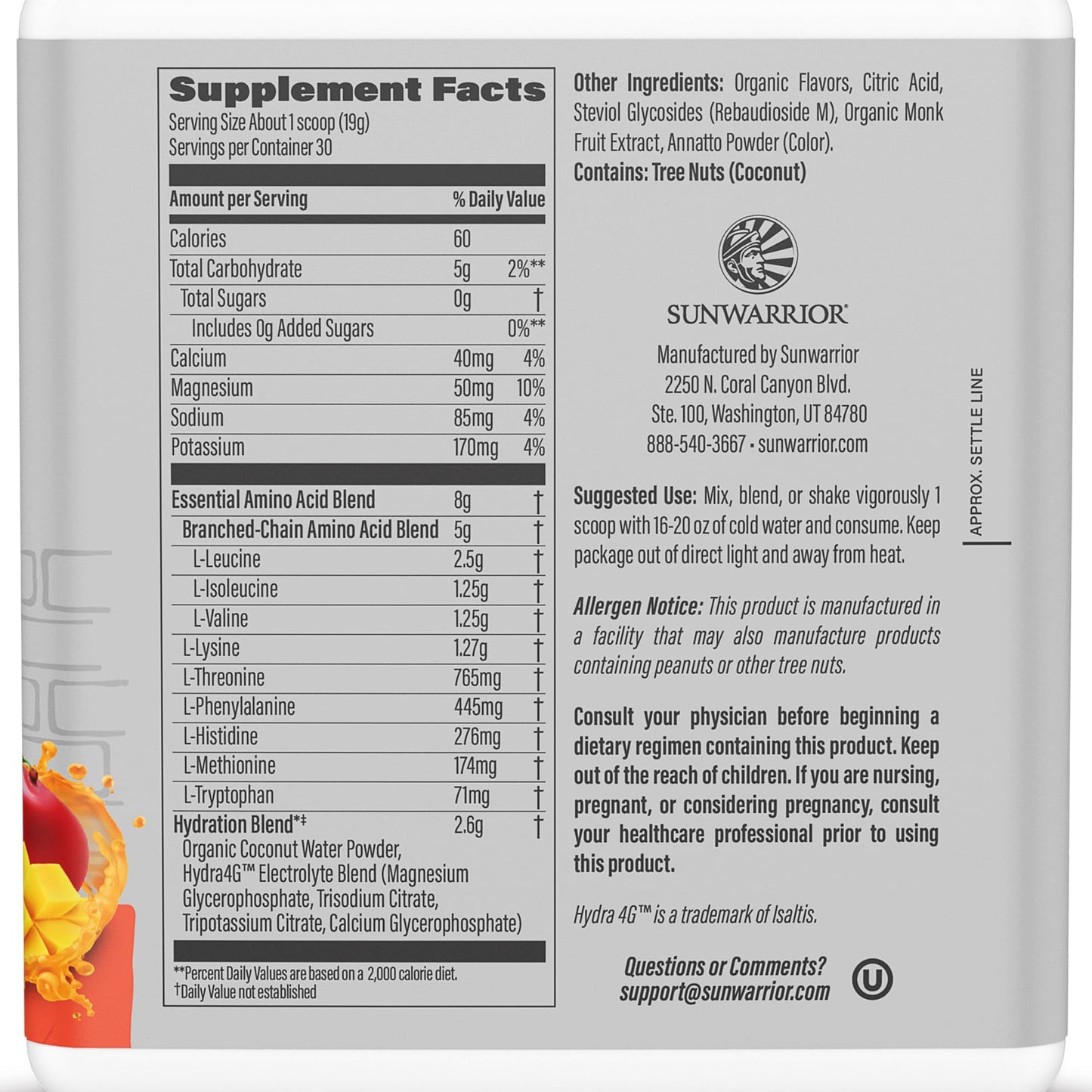 Sunwarrior Amino Acids Amino Energy Powder 20.1