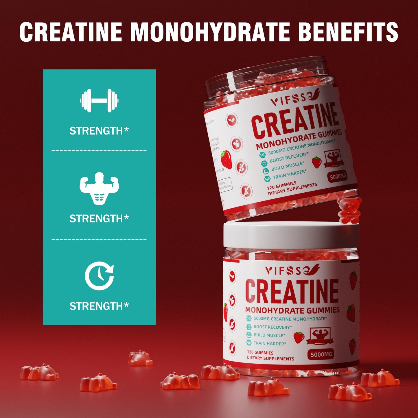 VIFSSG Creatine Monohydrate Gummies 120 Count