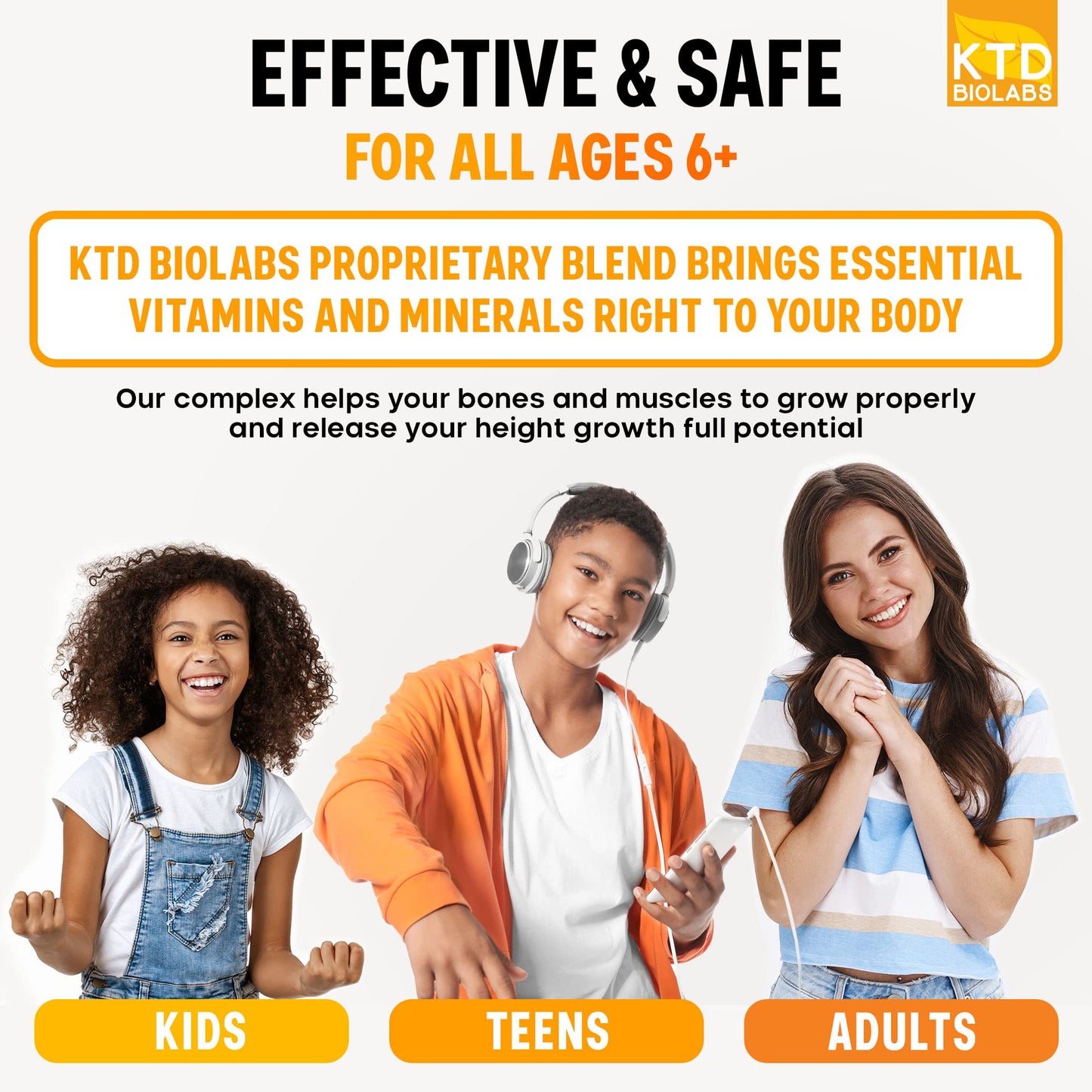 KTD BIOLABS Kids Height Growth Support 120 Capsules