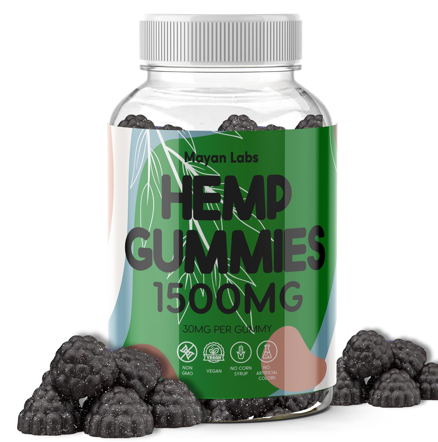 The CBD Project Natural Vegan Hemp Gummies 50 Count