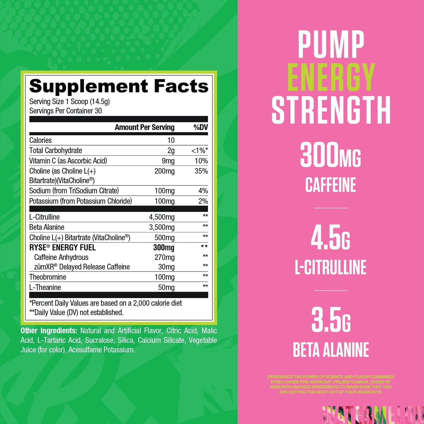 RYSE Up Supplements Loaded Pre Workout Powder 15.3 Ounce