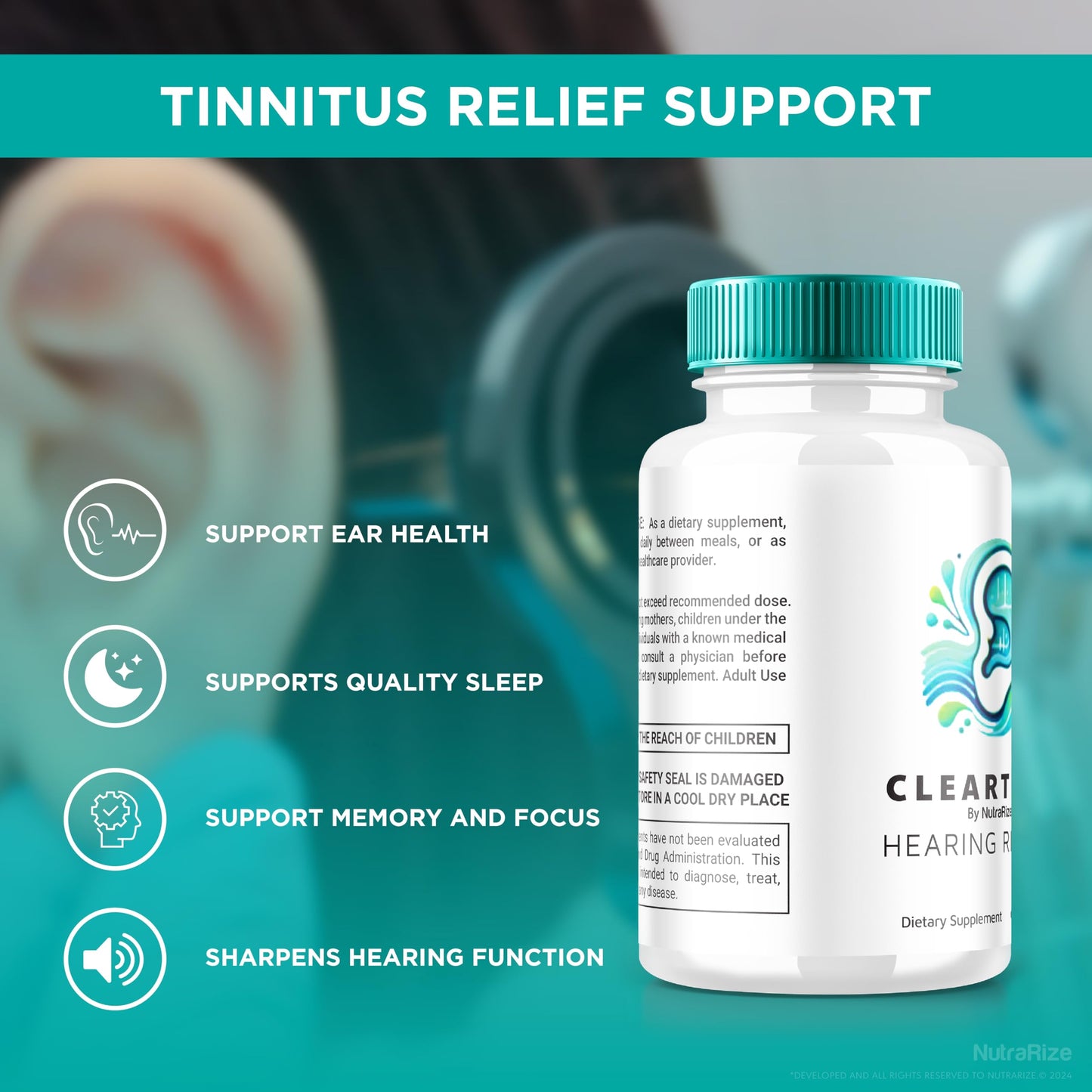 NutraRize ClearTone Tinnitus Capsules, 120 Count
