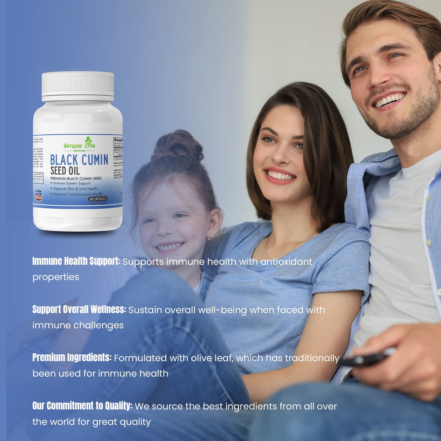 Simple Life Nutrition Organic Black Cumin Seed 60 Capsules