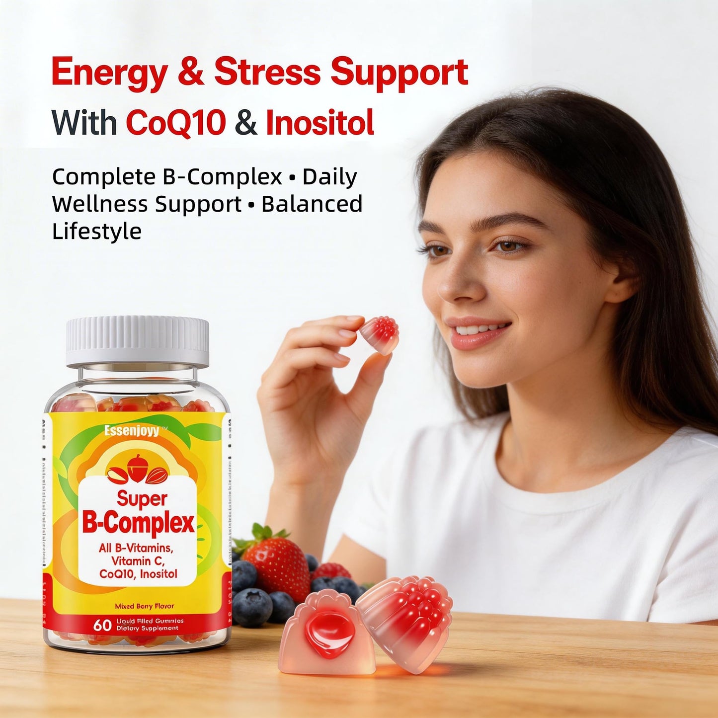 ESSENJOYY Liquid-Filled B Complex Gummies 120 Gummies