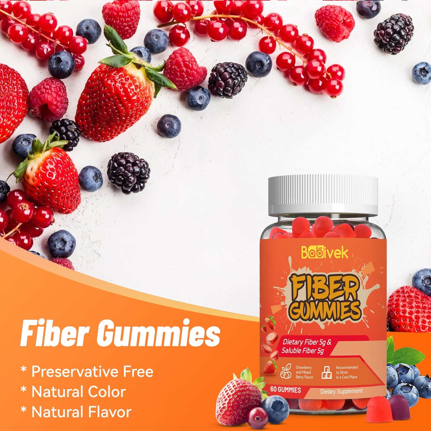 Babivek Fiber Gummies 120 Count