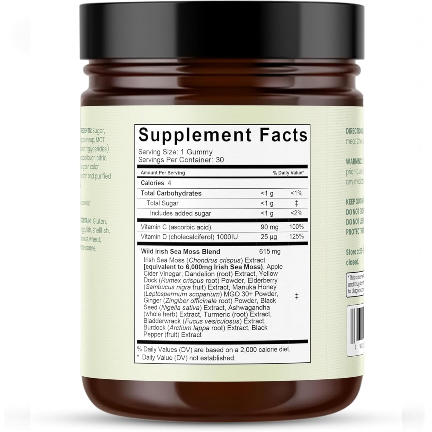 Vaairinyi Sea Moss Gummies 16-in-1 with Ashwagandha, Black Seed Oil, Bladder Wrack, Turmeric, Vitamin C, Apple Cider Vinegar, Non-GMO, 30 Count