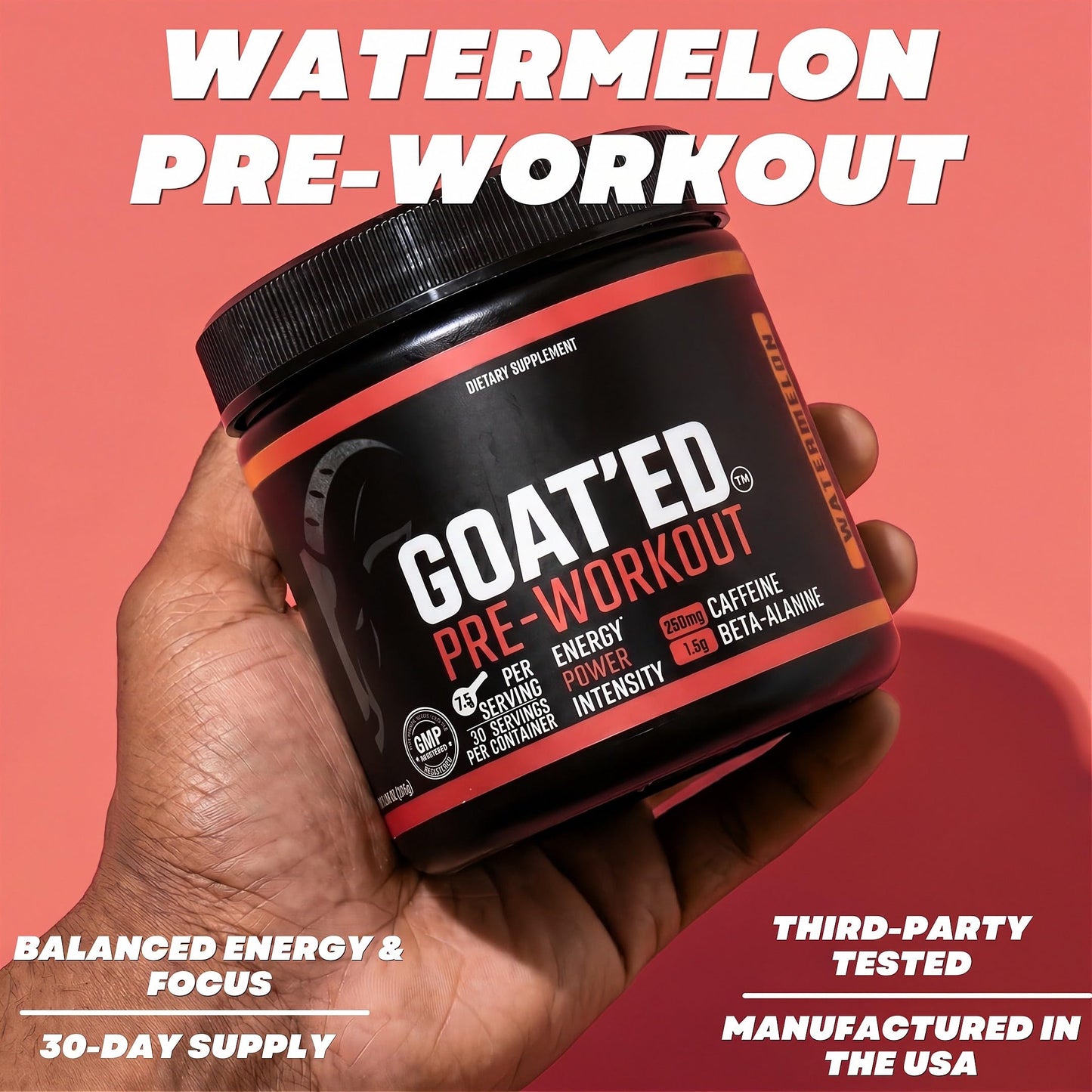 GOAT'ED Pre Workout Powder 7.94 oz, 30 Servings