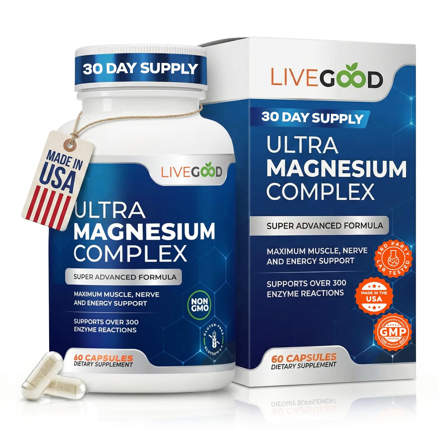 LIVEGOOD Ultra Magnesium Complex Capsule, 60 Count