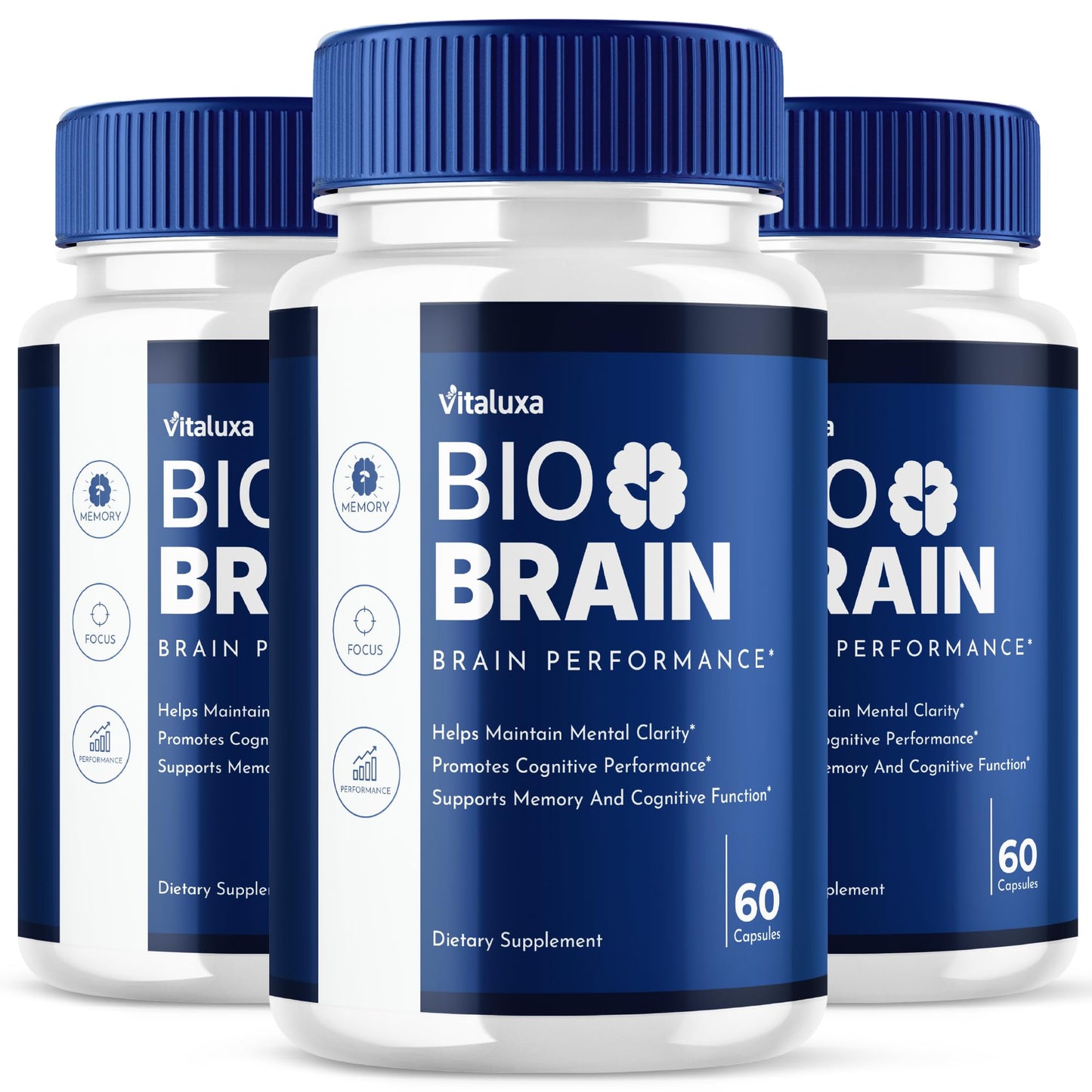 Vitaluxa Bio Brain Capsules, BioBrain Performance Memory Supplement, 180 Capsules