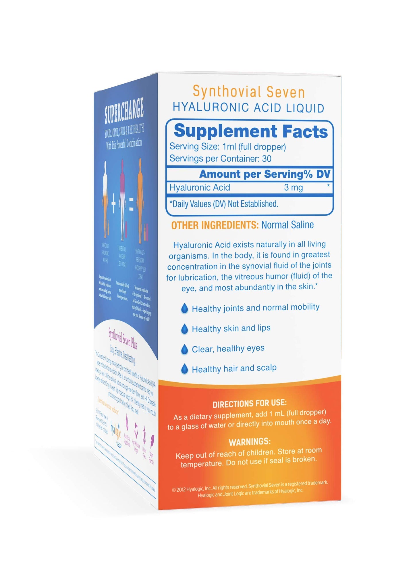 Hyalogic Synthovial Seven Hyaluronic Acid Liquid & Resveratrol Capsules, 1 Count
