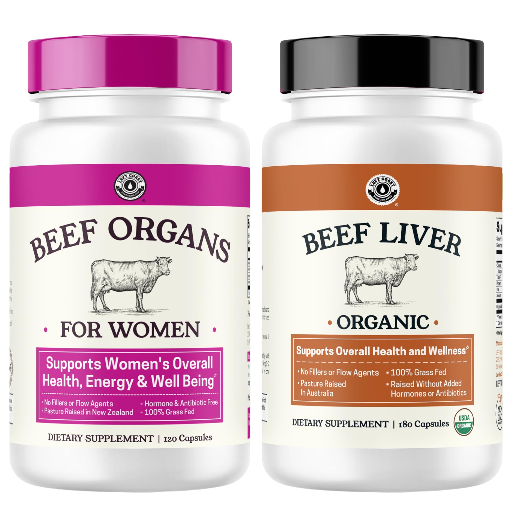Left Coast Performance Beef Liver Capsules 300 Capsules