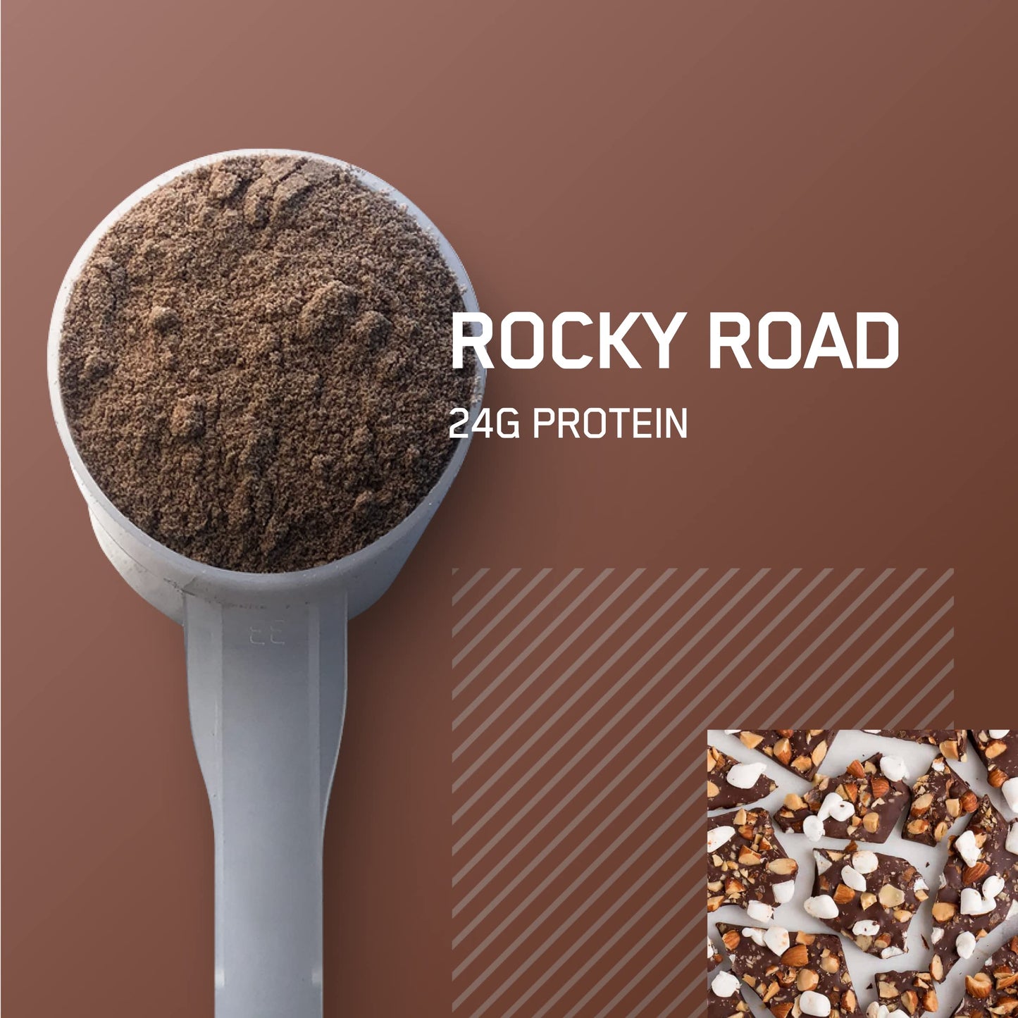 Optimum Nutrition Gold Standard 100% Whey Protein Powder Rocky Road 5 Pound, 80 Servings