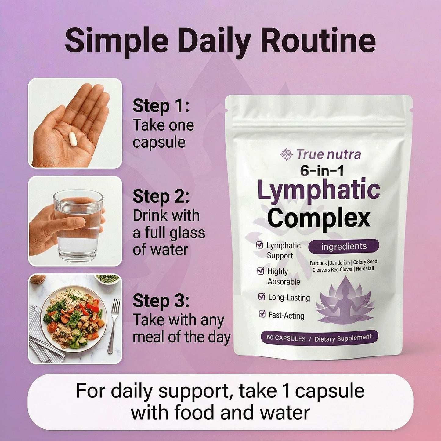 True Nutra Pure Lymphatic Complex Softgel 1 Count