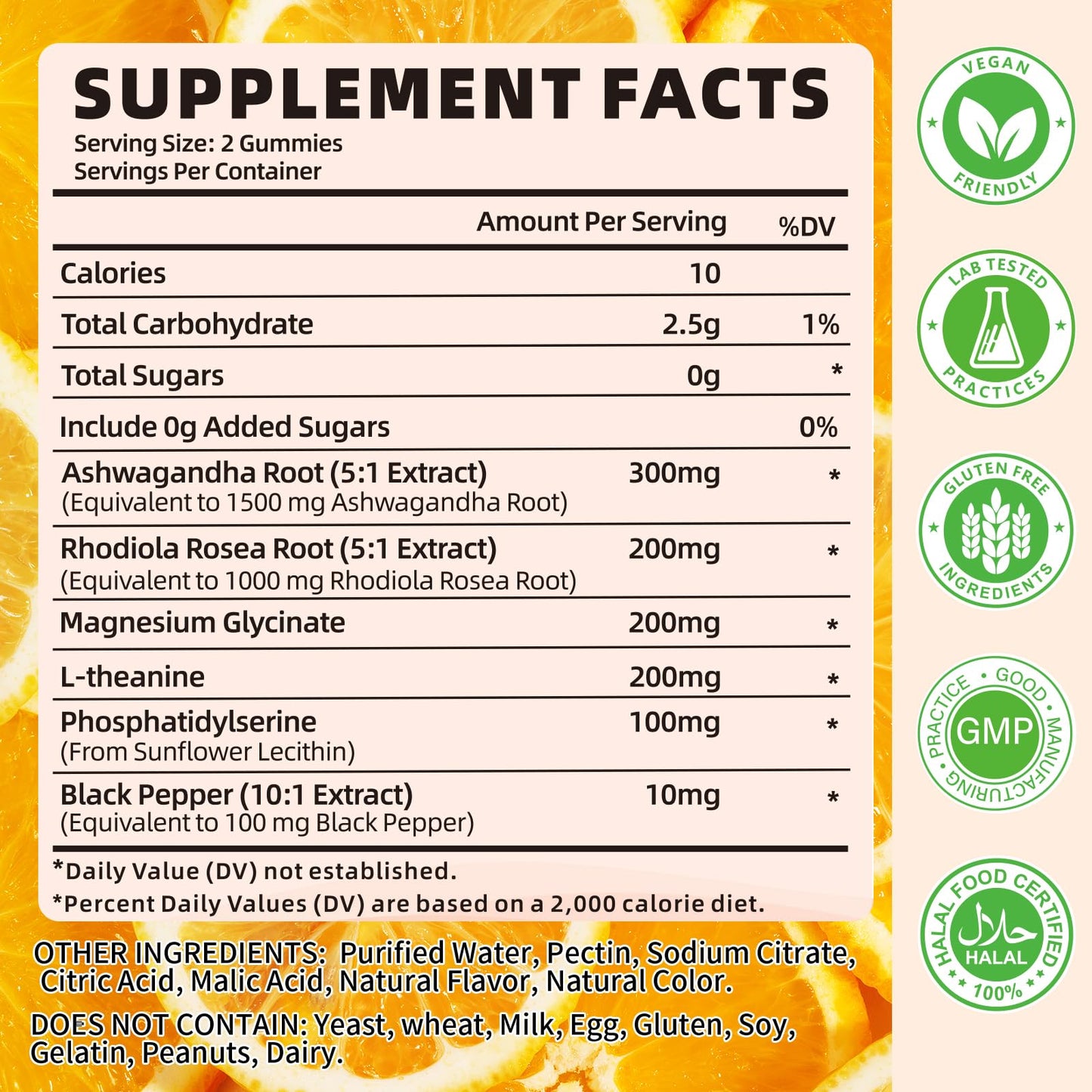 YXSW Cortisol Supplements Gummies 60 Count