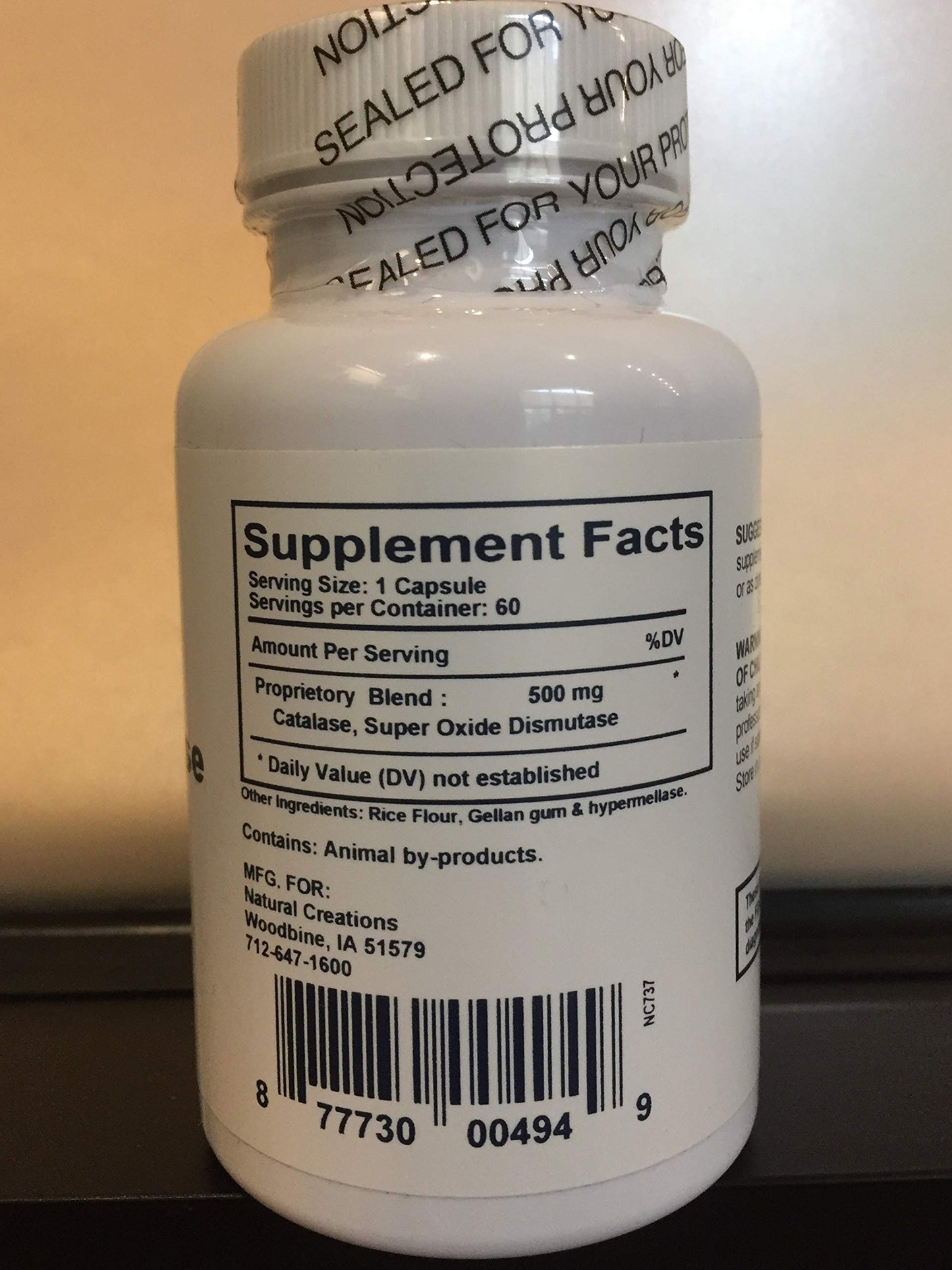 Natural Creations S.O.D./Catalase Complex Capsule 60 Count