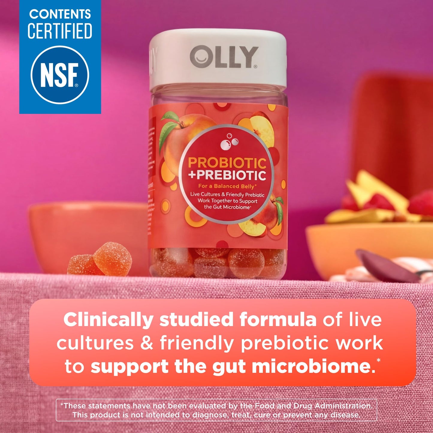OLLY Probiotic + Prebiotic Gummy, 60 Count