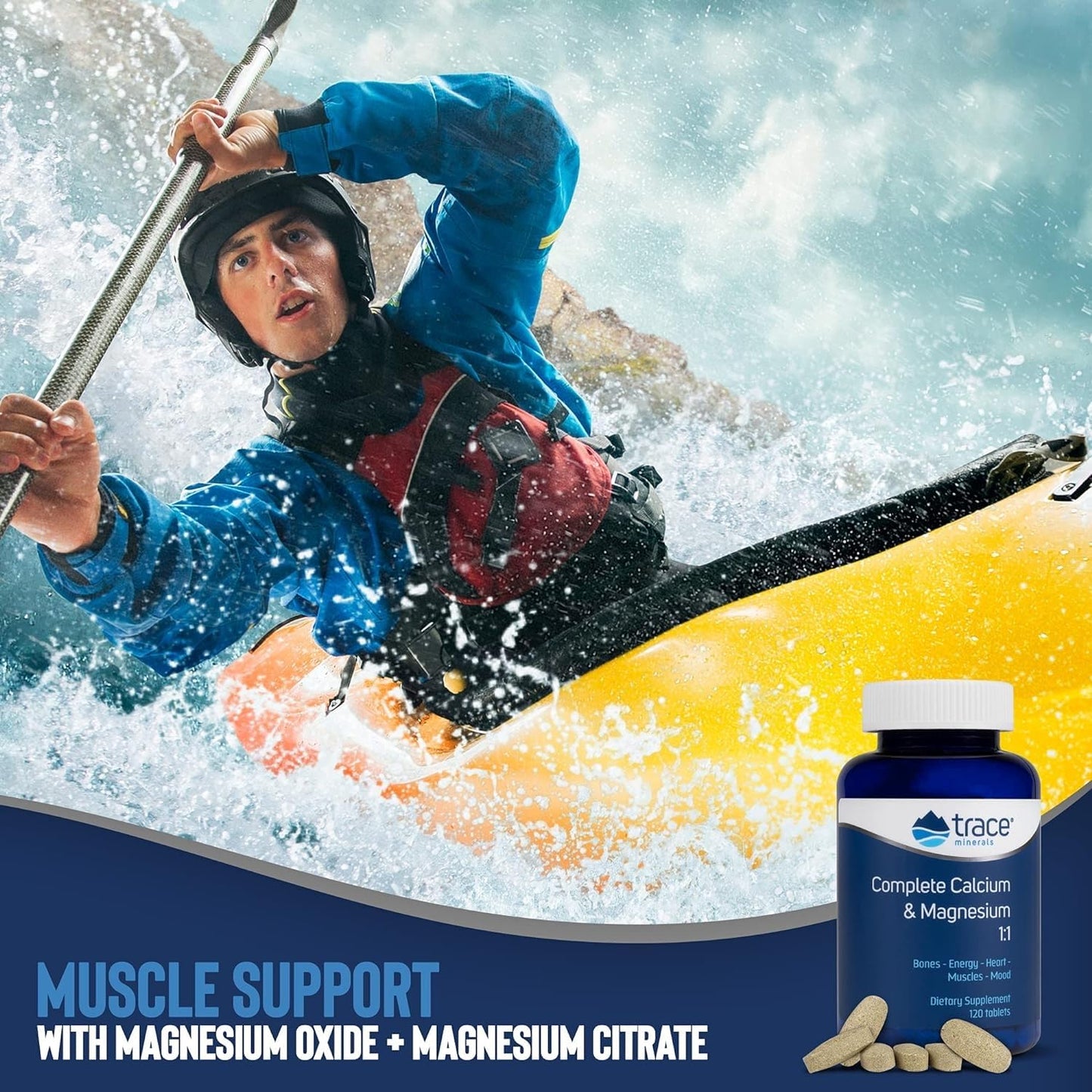 Trace Minerals Complete Calcium & Magnesium 1:1 Tablets 120