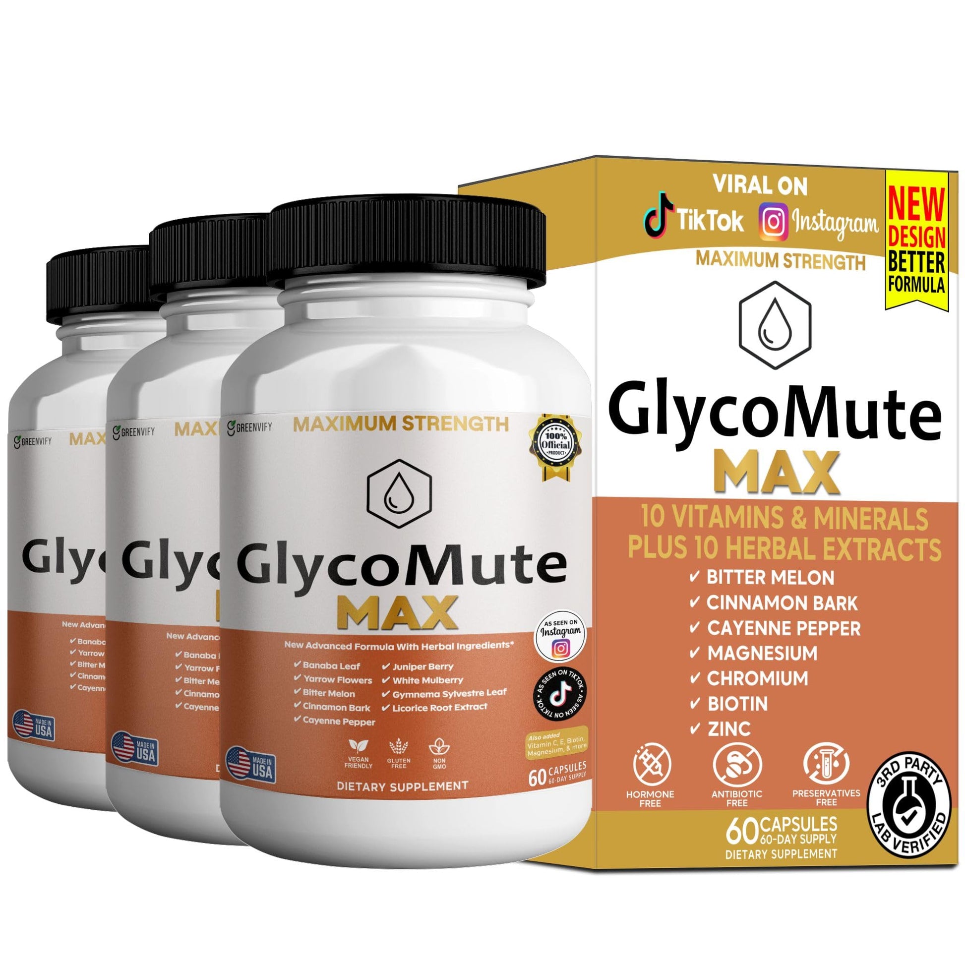 GREENVIFY GlycoMute MAX Supplement, 60 Capsules